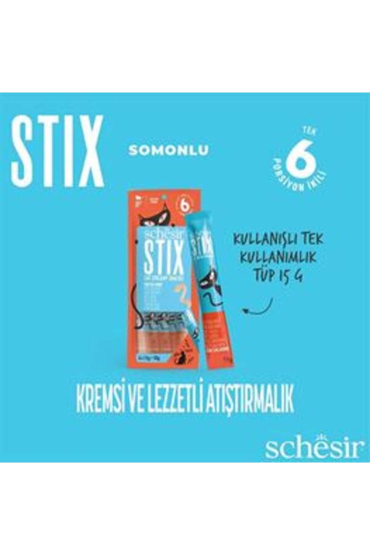 Schesir Stix Somonlu Krema Kedi Ödülü 6x15gr ( 1 ADET )