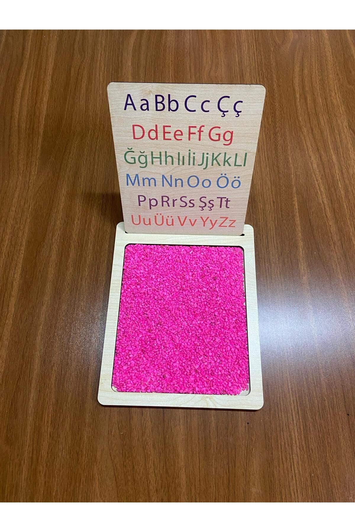 Bambirii Toys Yaz Sil Yazı Tahtası Renkli Kumlu Türkçe Alfabe ve Sayılar