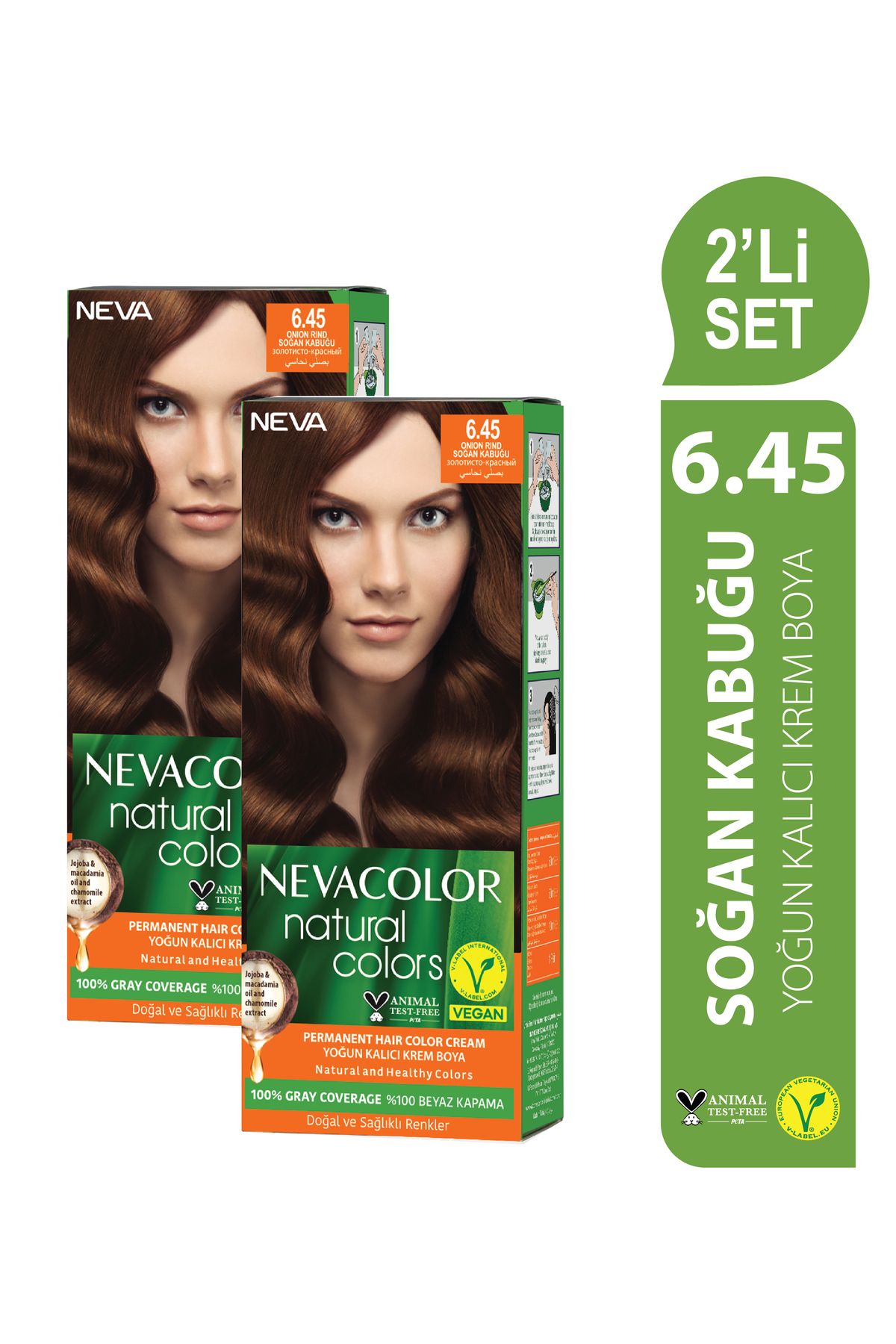 Neva Color Natural Colors 2'Lİ SET 6.45 SOĞAN KABUĞU Kalıcı Krem Saç Boyası Seti