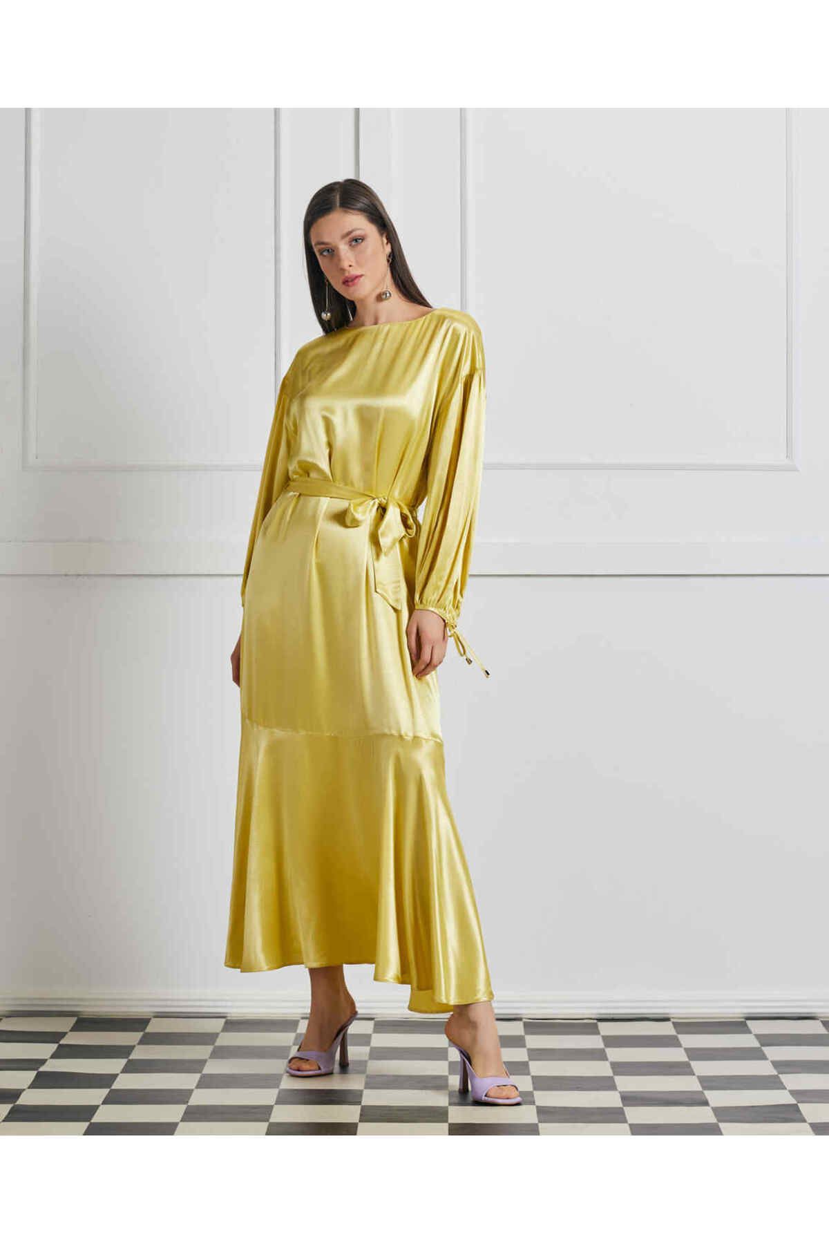 Serpil Serpil Kadın Sarı Elbise 34064
