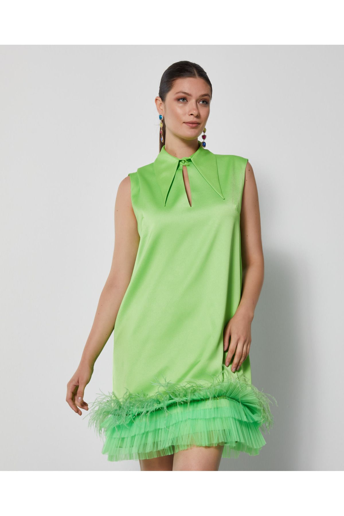 Serpil Serpil Kadın Yeşil Elbise 36928