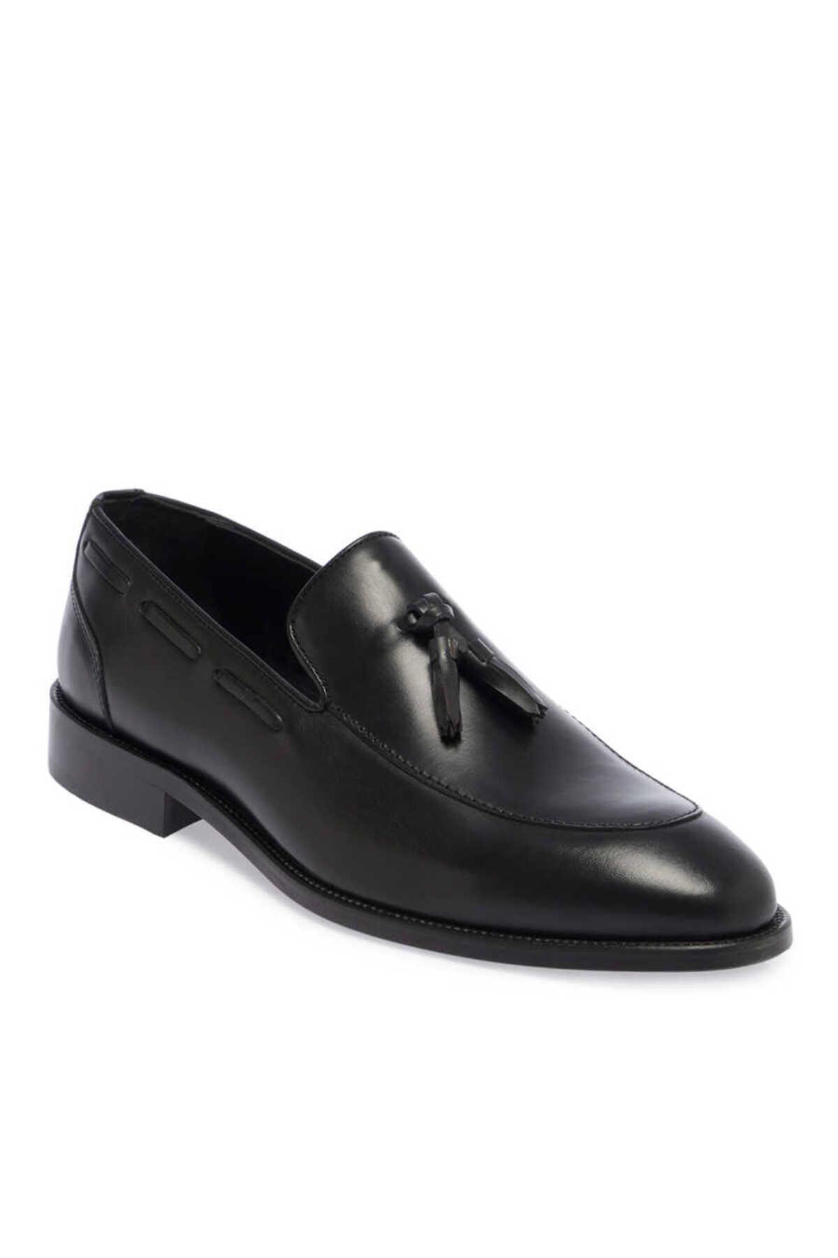 Tergan Siyah Deri Erkek Klasik Ayakkabı - E24I1AY56884-A43