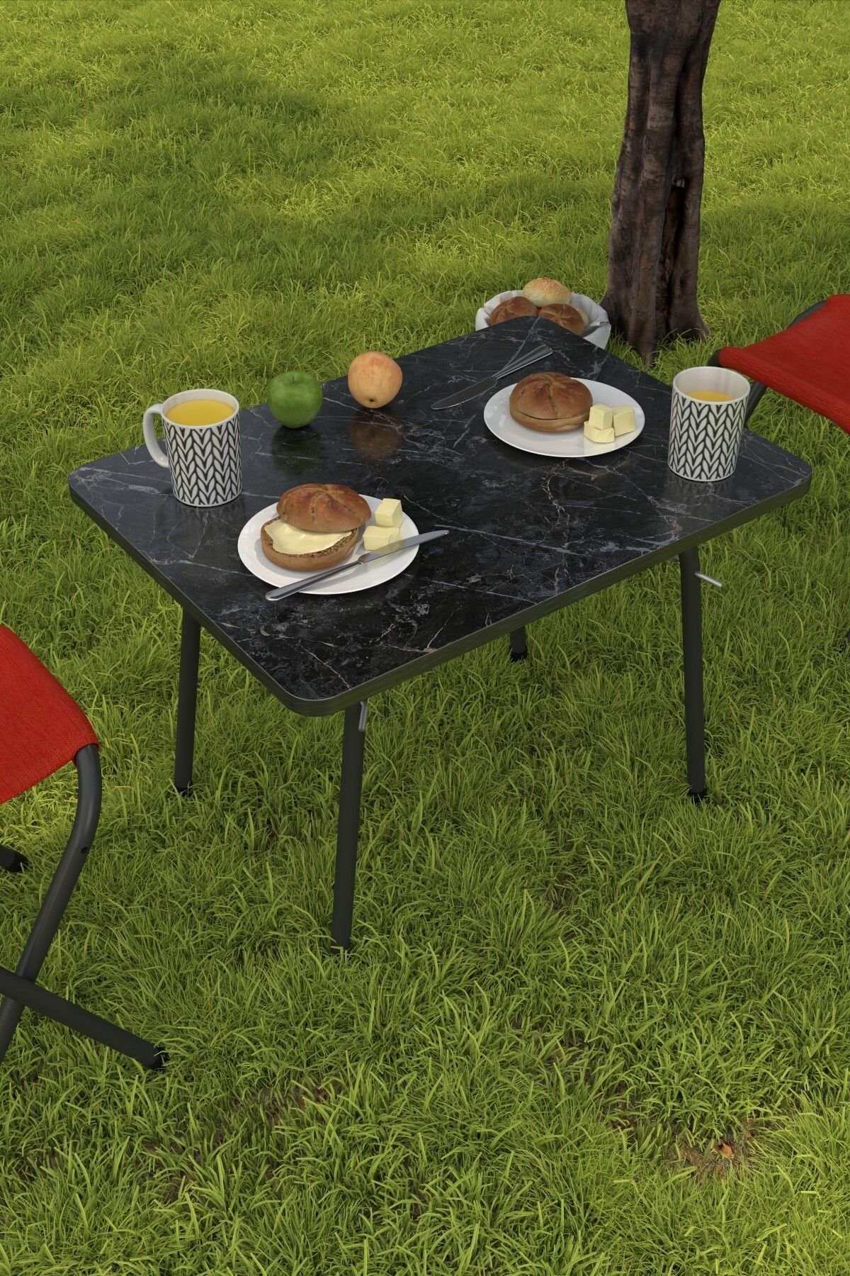 DizaynMotion Katlanır Masa Bahçe Kamp Ve Piknik masası 45x60