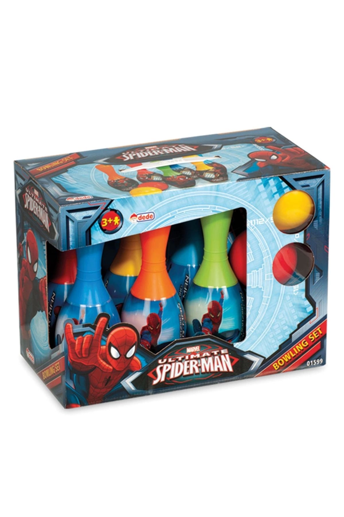 DEDE Erkek Çocuk Eğitici Oyuncak Örümcek Adam Spiderman Bowling Set 8693830015997