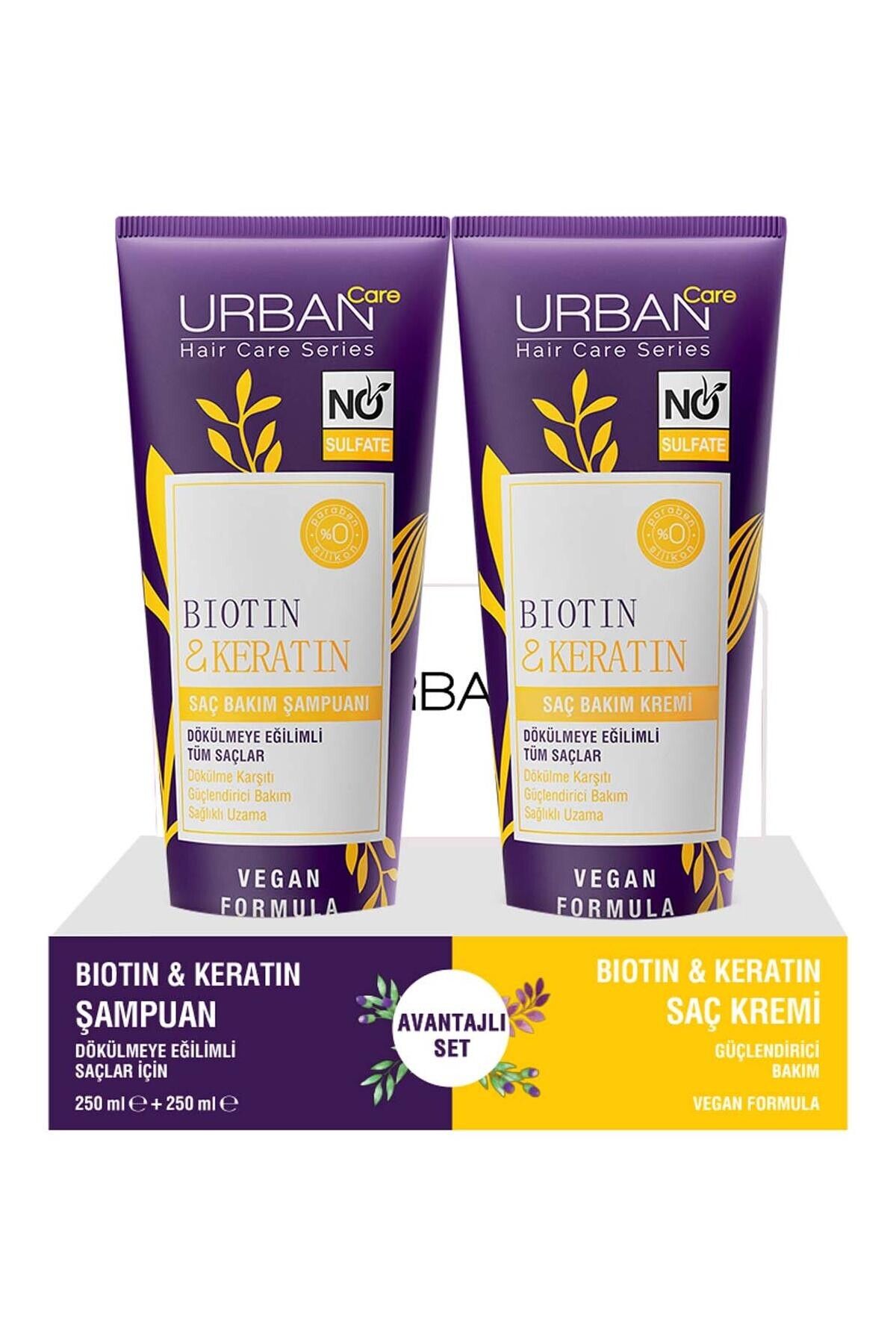 Urban Care Biotin Keratın Şampuan 250 ml + Biotin Keratın Saç Kremi 250 ml