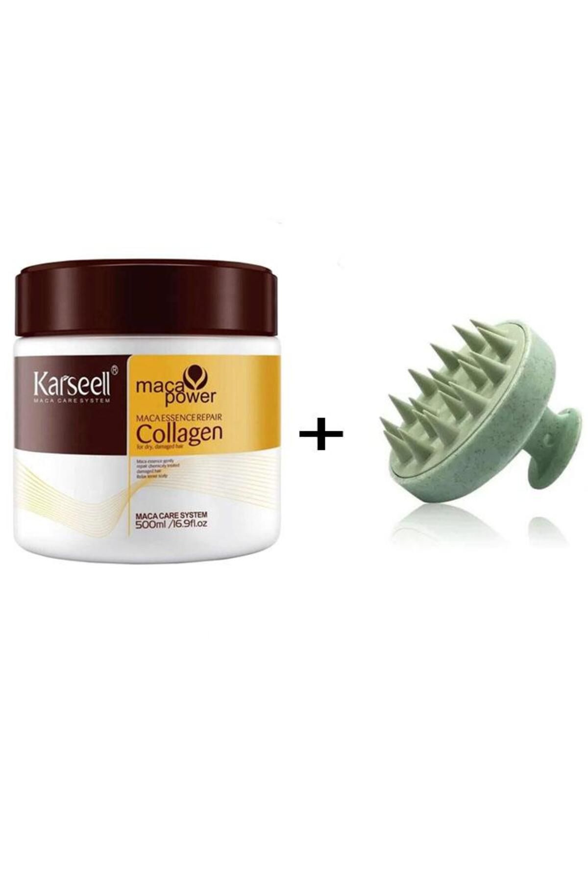 Fontenay Karseell Collagen Saç Maskesi 500 ml Saç Yıkama & Masaj Tarağı Yeşil 2'li Set