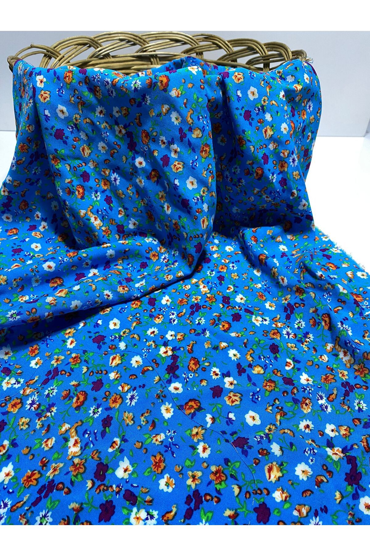 BURSA KUMAŞTAN En150 X100 Renkli Pamuk Viskon Kumaş Elbiselik, Şalvarlık, Eteklik, Bluz Ve Gömleklik Dökümlü