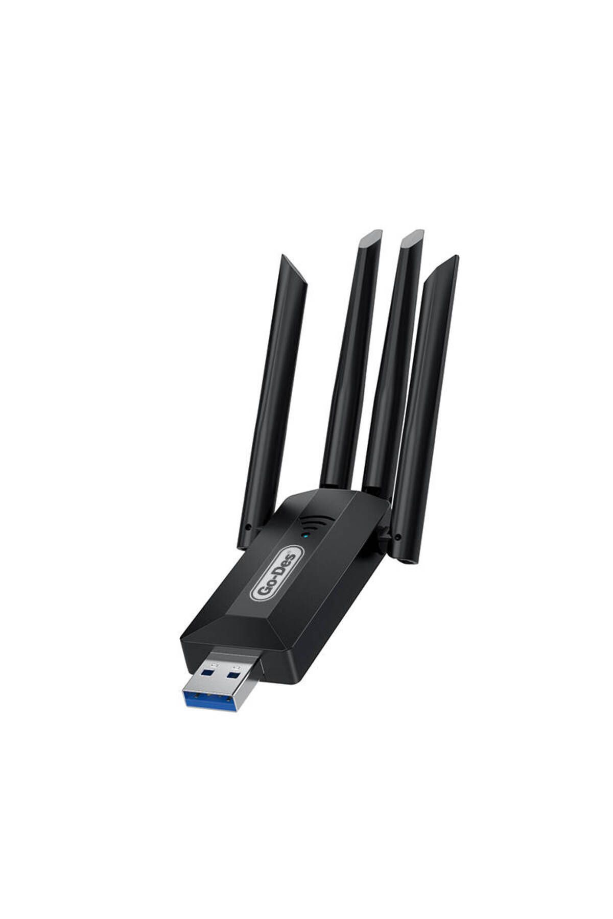 Go-Des 4 Antenli Kablosuz İnternet Sağlayıcı USB WiFi Wireless Adaptör Go Des GD-BT318 Çift Bantlı 1200m