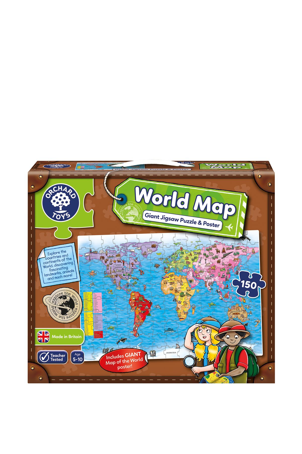 ORCHARD World Map Puzzle And Poster Dev Dünya Haritası 150 Parça Puzzle