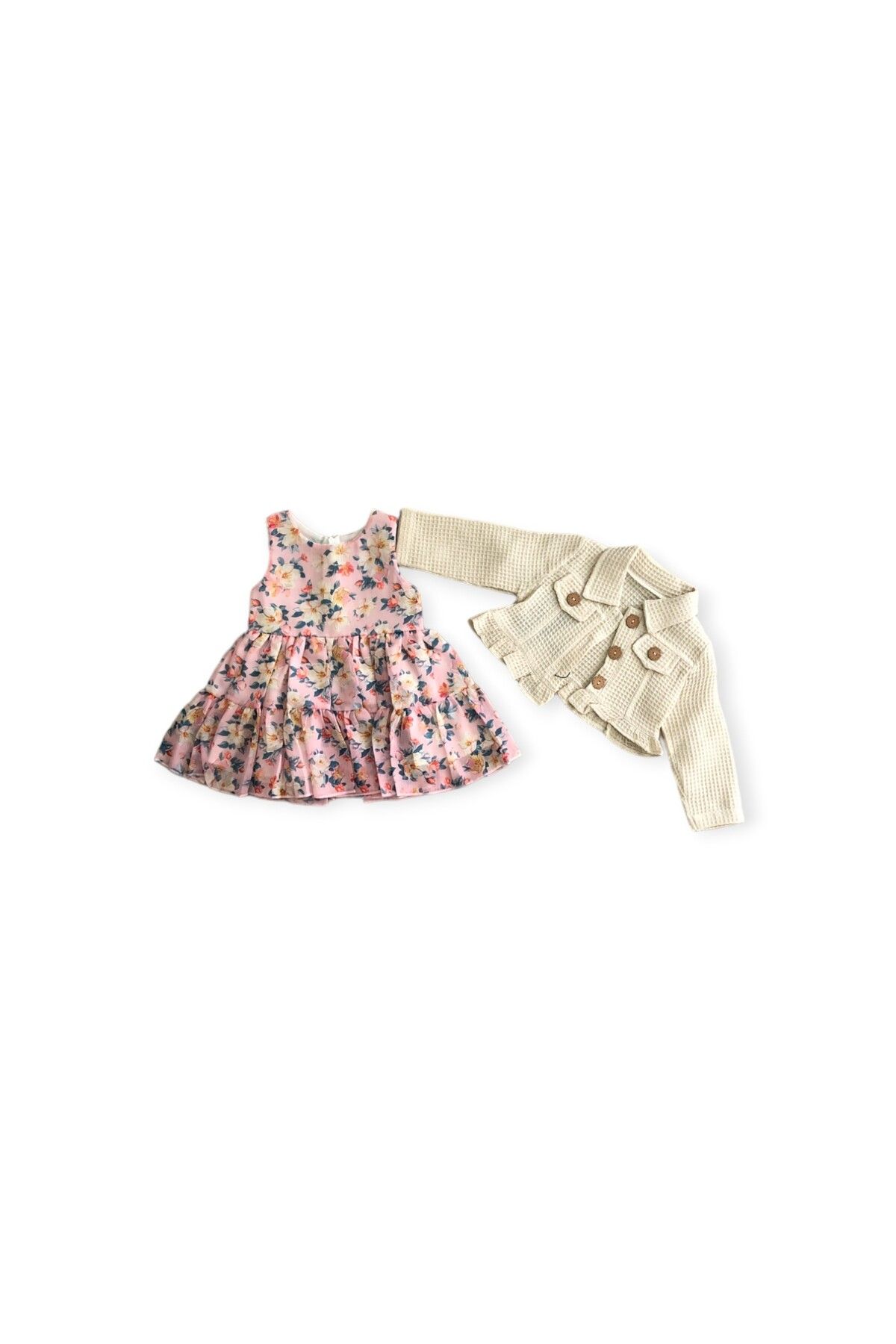 Hippıl Baby Kız Çocuk Çiçekli Bolerolu Şifon Elbise