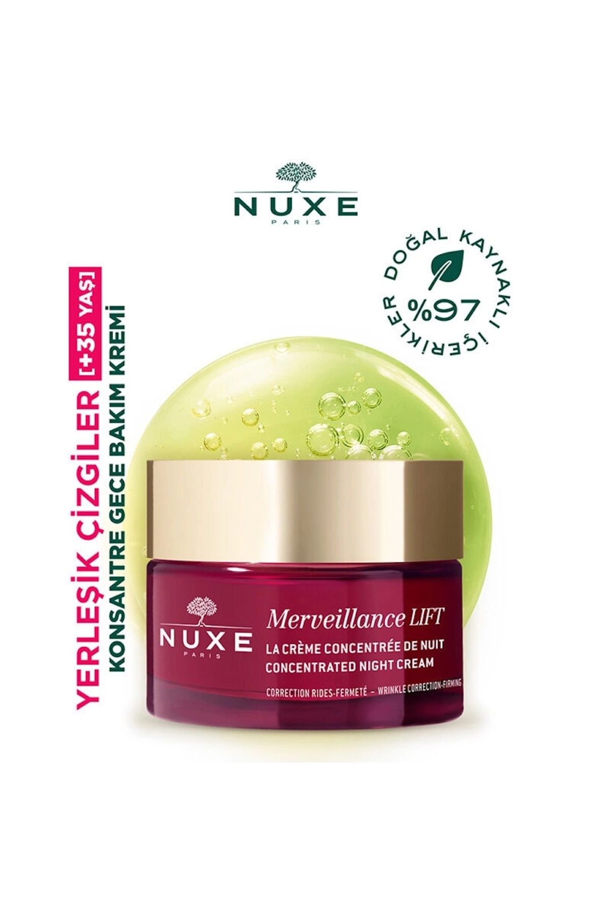 Nuxe Merveillance Lift Concentrated Night Cream Sıkılaştırmaya Yardımcı Gece Bakım Kremi (50ml)