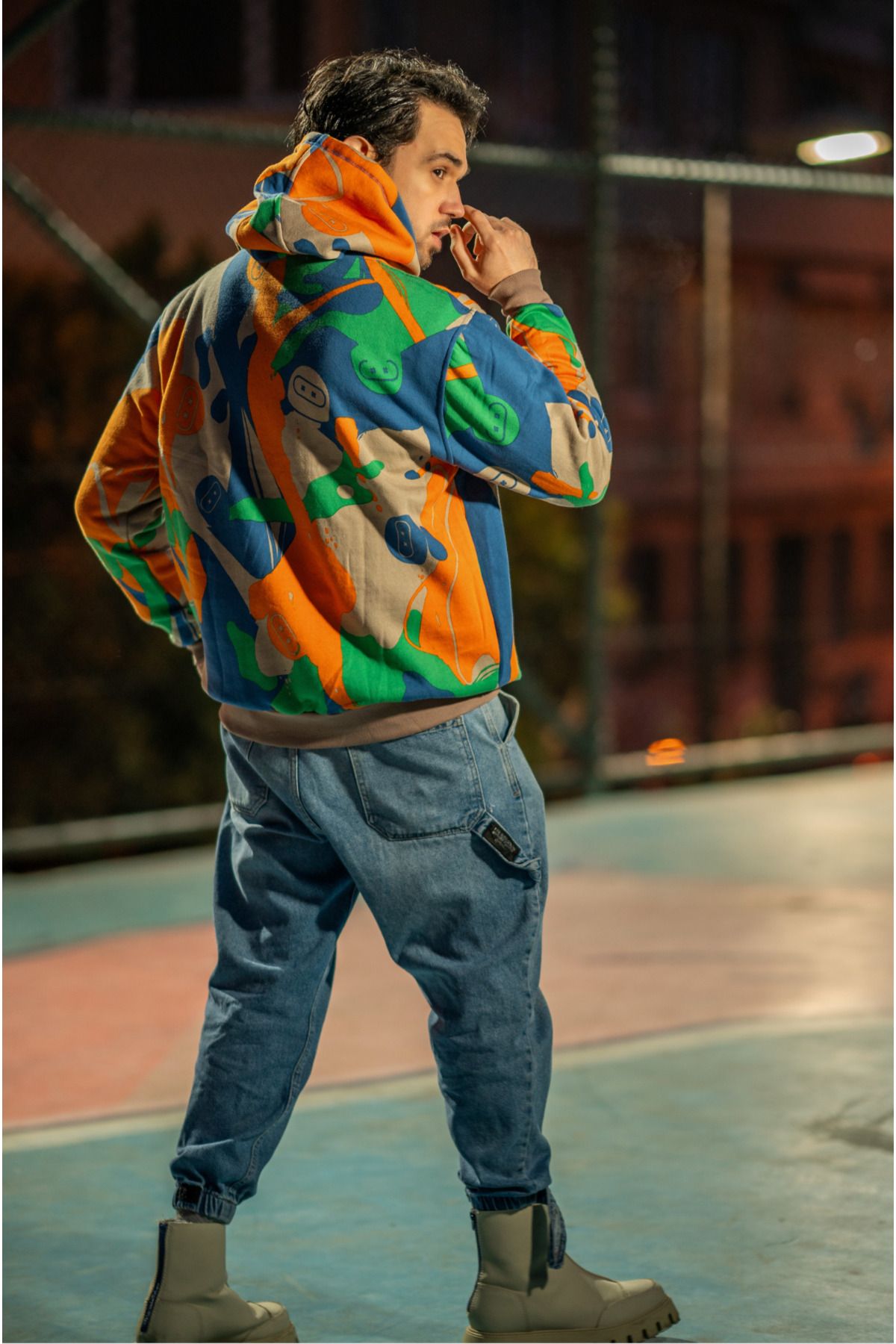 Nani Collection Renkli Desen Oversize Unisex Sweatshirt