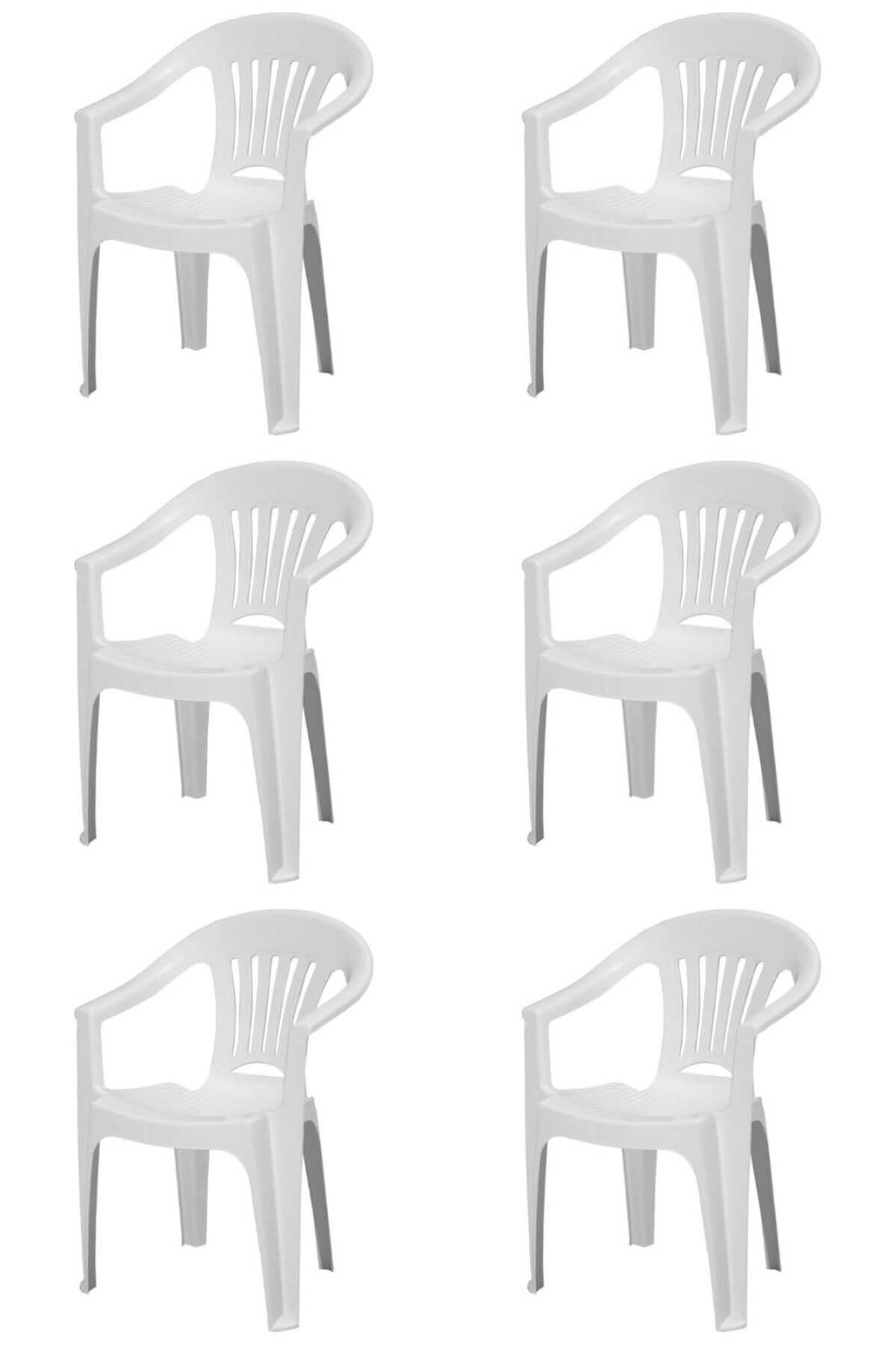 Prima Zaffiro Beyaz Bahçe & Balkon Sandalyesi 6'lı Set