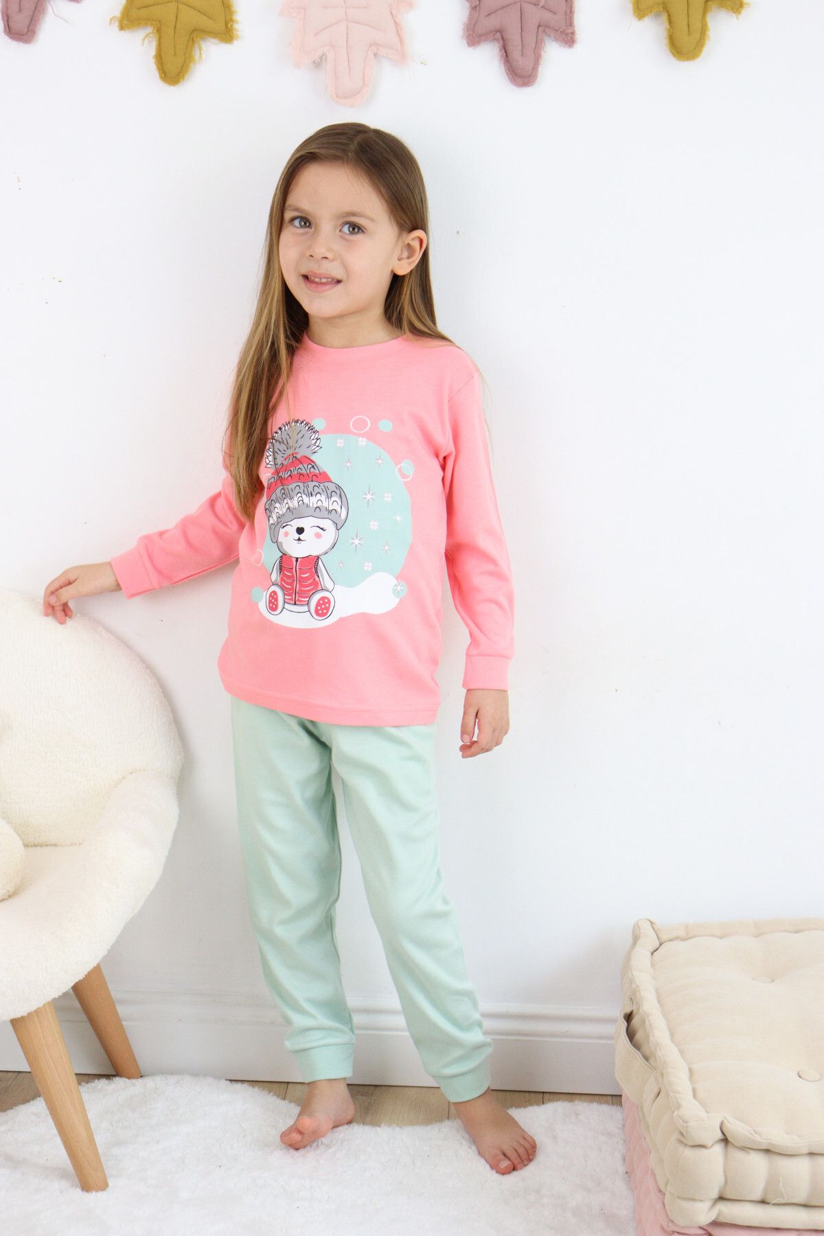 HARİKA KİDS Kız-erkek (UNİSEX) Çocuk Interlok Kumaş Orta Kalınlıkta Pamuklu Pijama Takımı