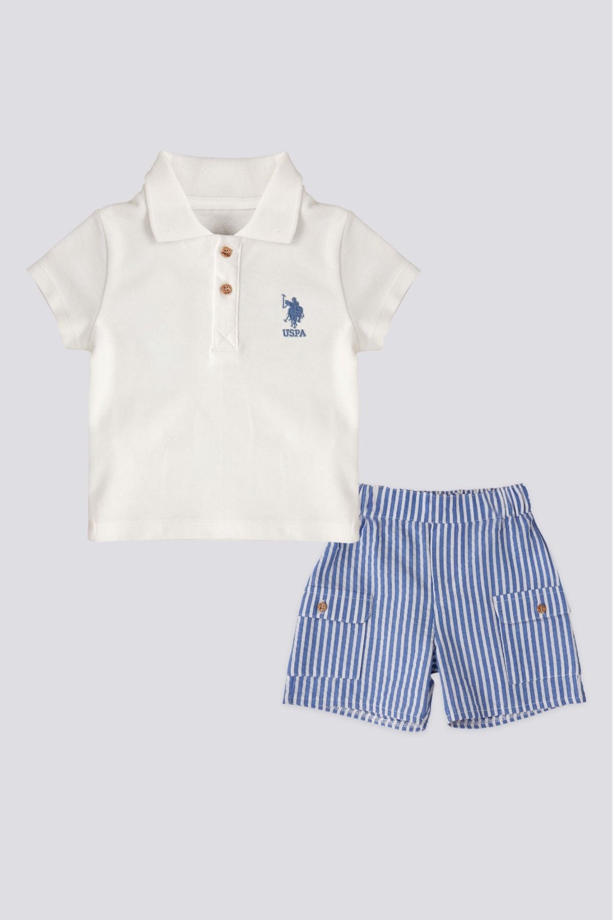 U.S. Polo Assn. U.S. Polo Assn Lisanslı Mavi Erkek  Bebek Takımı