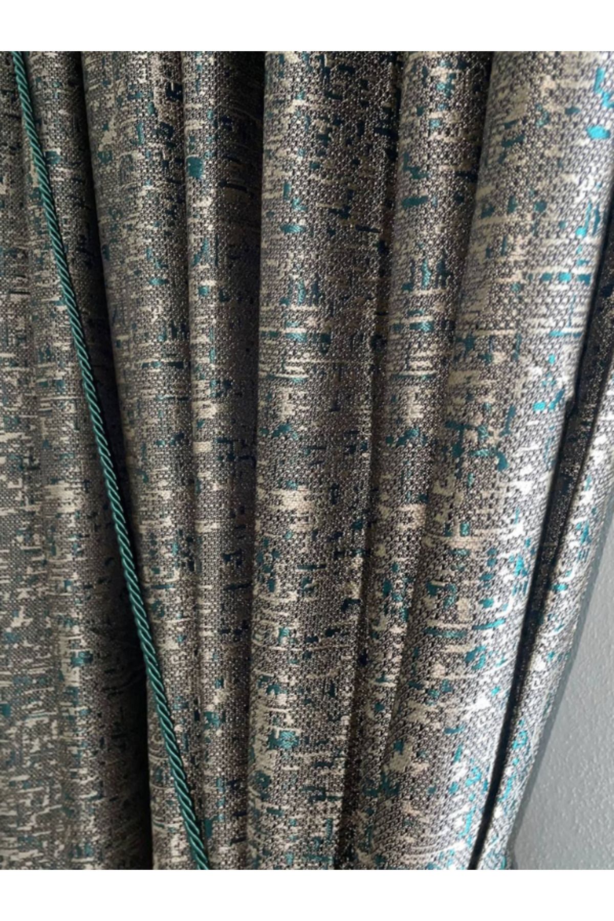 MebelPort Curtain Fon Jakar Perde Perla Desen TEK  KANAT  sık Pileli(1 X 3)