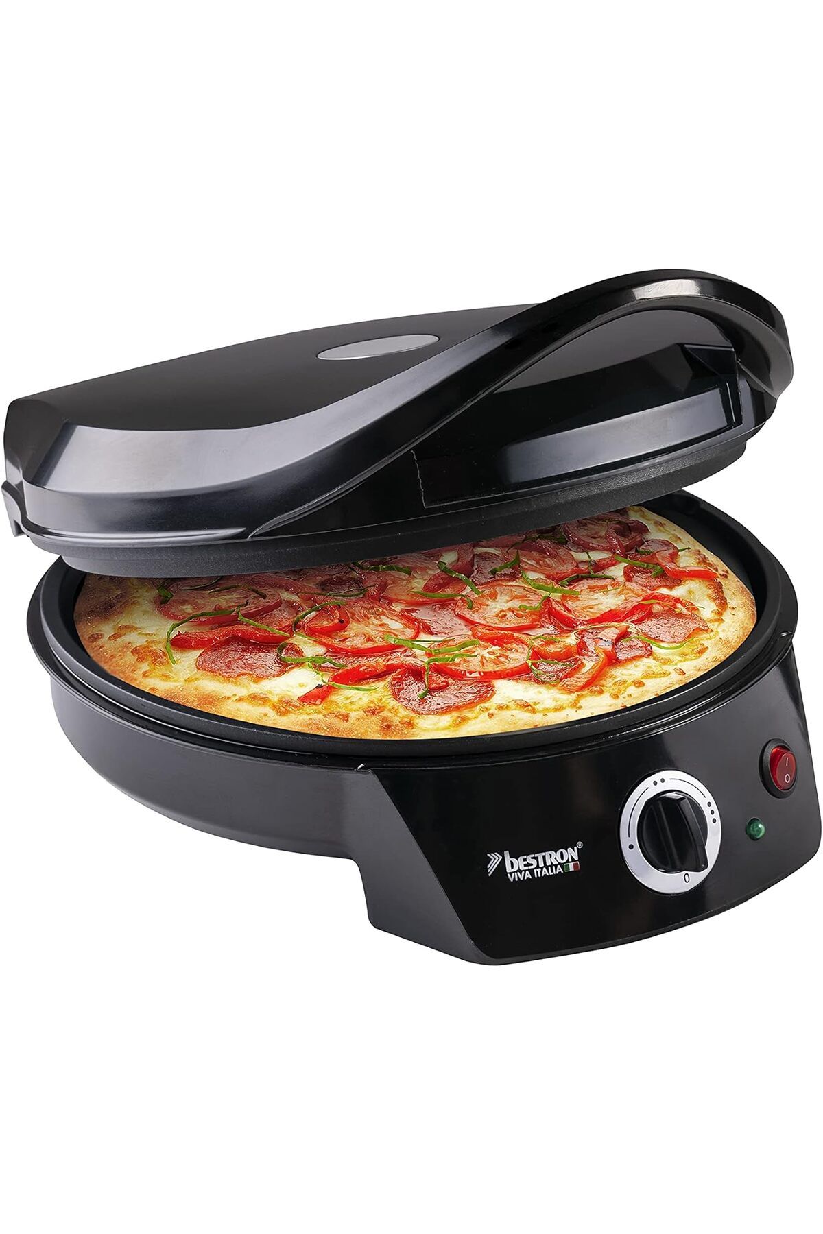bestron Elektrikli Pizza Fırını, 230°C'ye kadar  Ev Yapımı veya Dondurulmuş Pizza için Yüksek/Düşük Isıtma