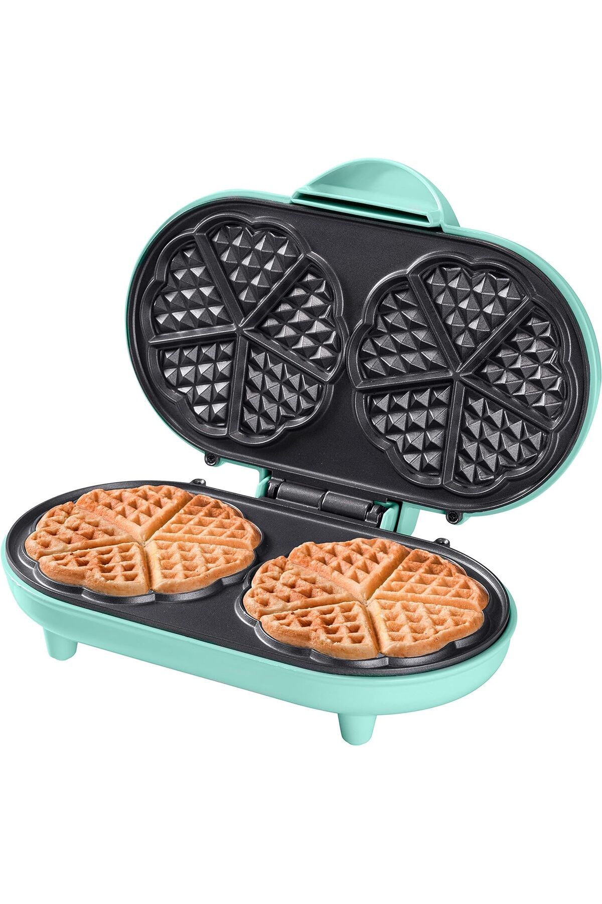bestron Klasik kalp şeklinde waffle'lar için Bestron çift waffle ütüsü, Yapışmaz kaplamalı