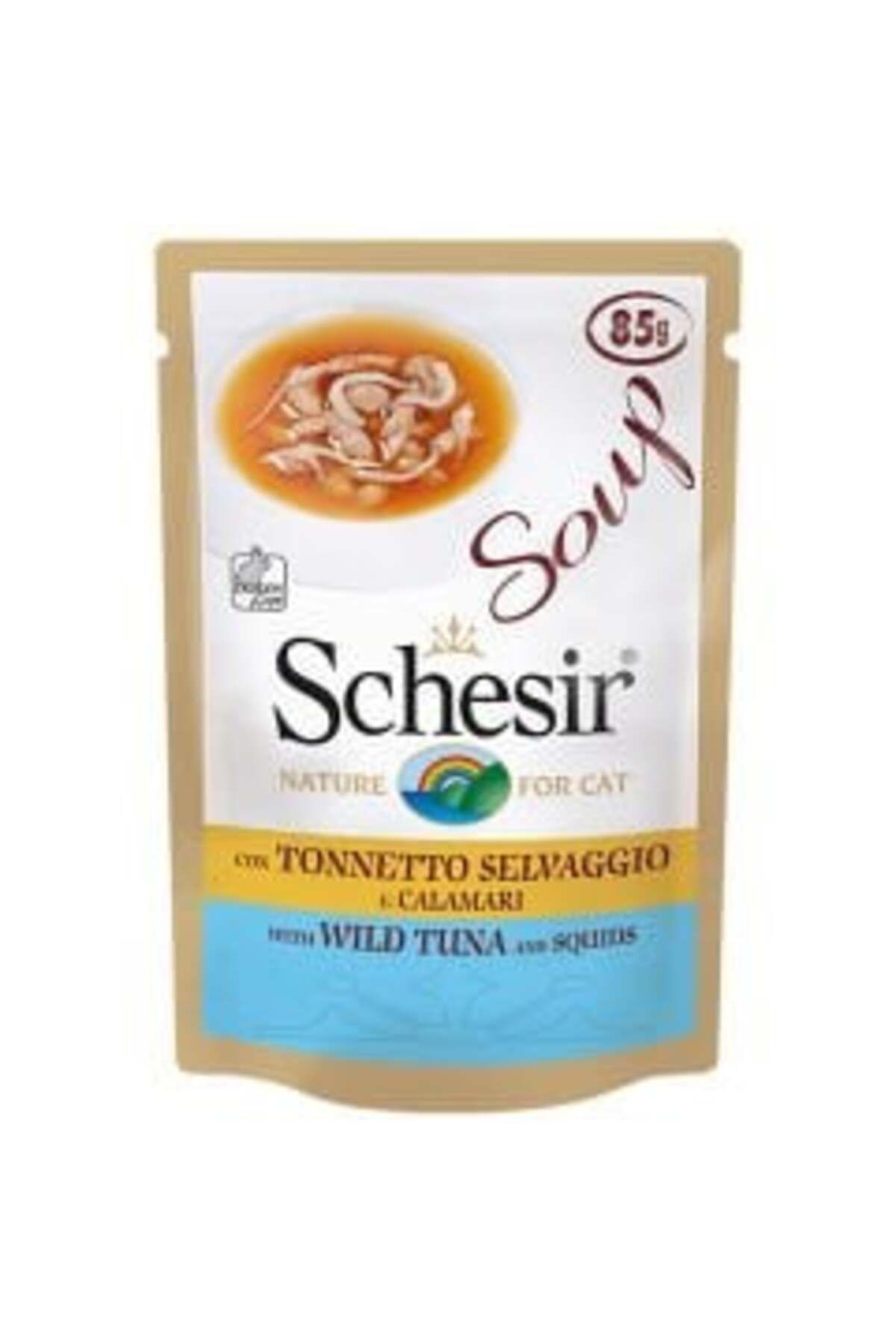 Schesir Cat Soup 85 gr Balıklı ve Kalamarlı Çorba Yaş Kedi Maması ( 1 ADET )