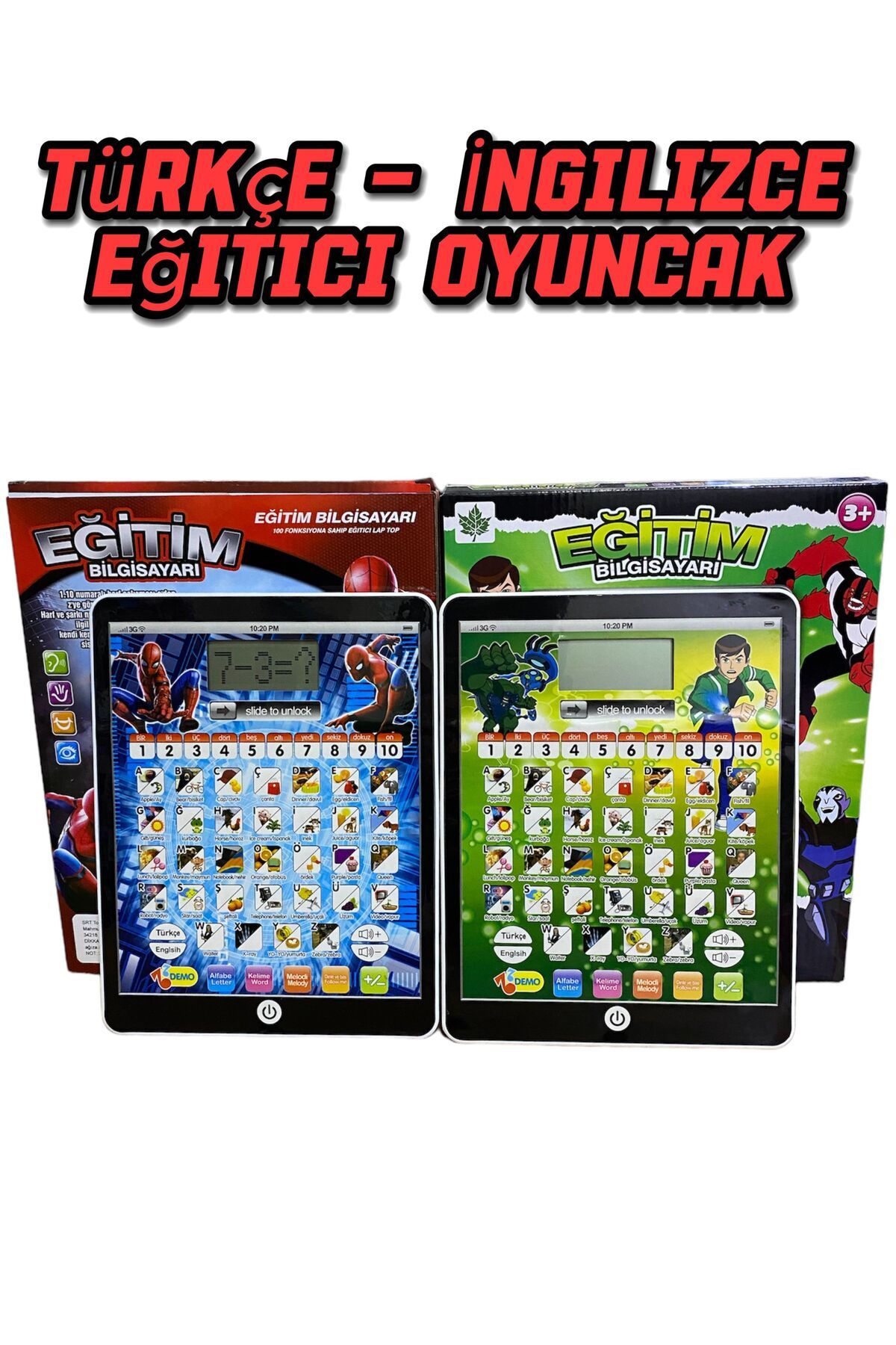 Furkan Toys Spıder-man Eğitici Oyuncak Tablet Türkçe İngilizce 100 Fonksiyonlu