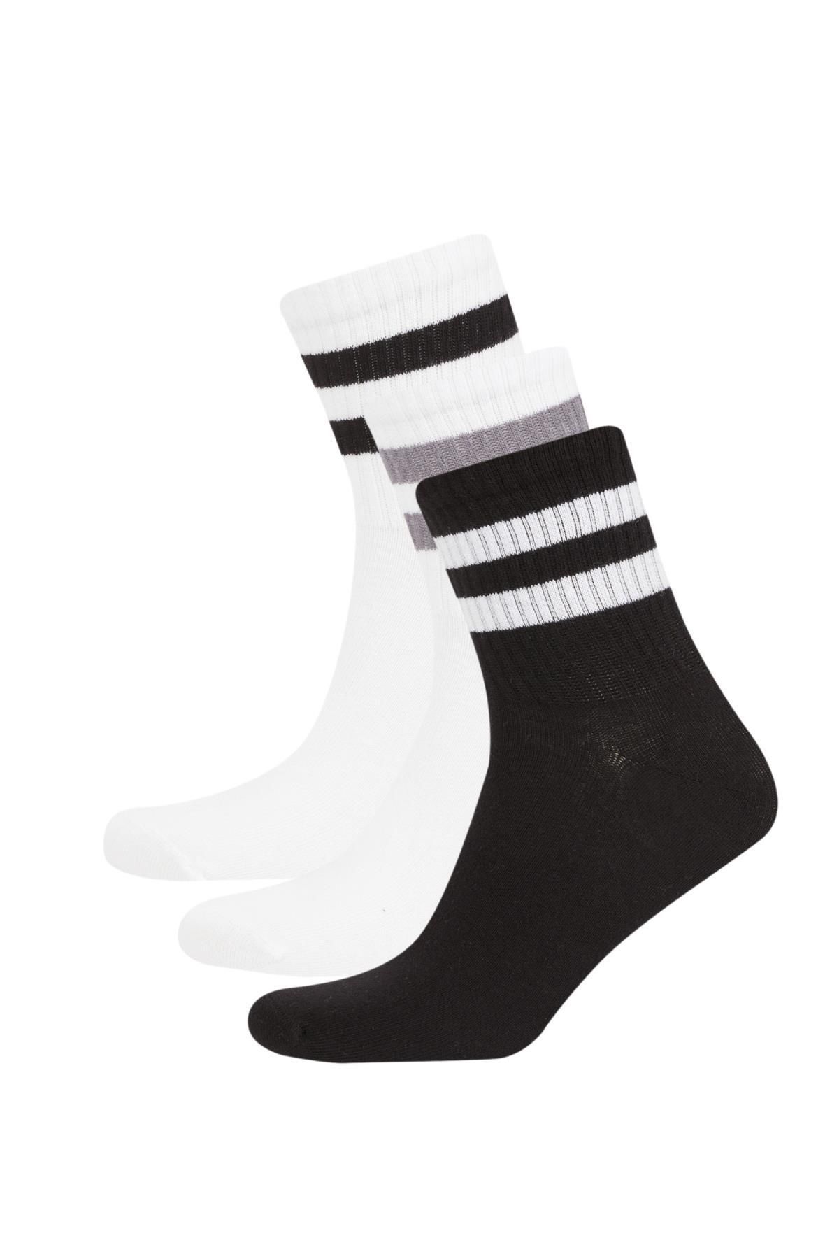 Defacto Erkek 3'lü Pamuklu Soket Çorap C1971axns