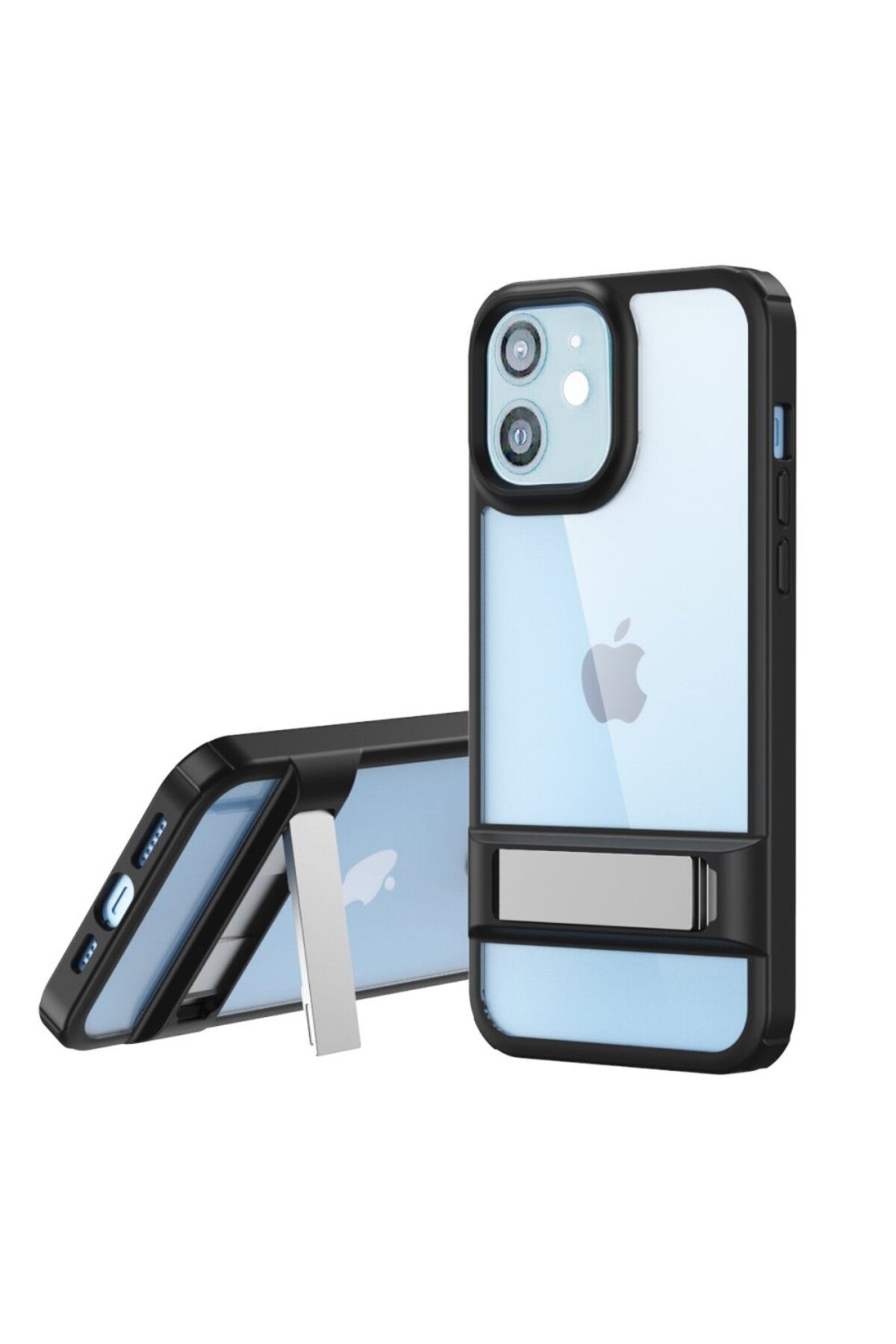 MENBOX CLZ942 İphone 12 Kılıf Rolet Stand Kapak - Ürün Rengi : Sierra Blue