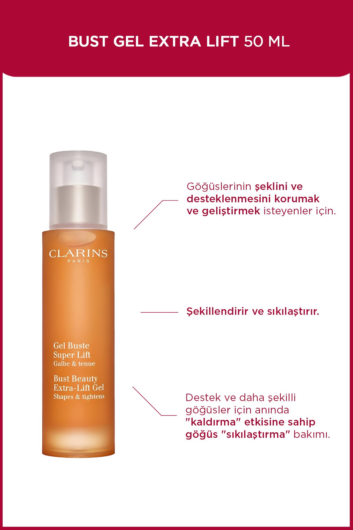 Clarins Bust Beauty Extra-lift Gel 50 ml Lifting Gögüs Bakımı
