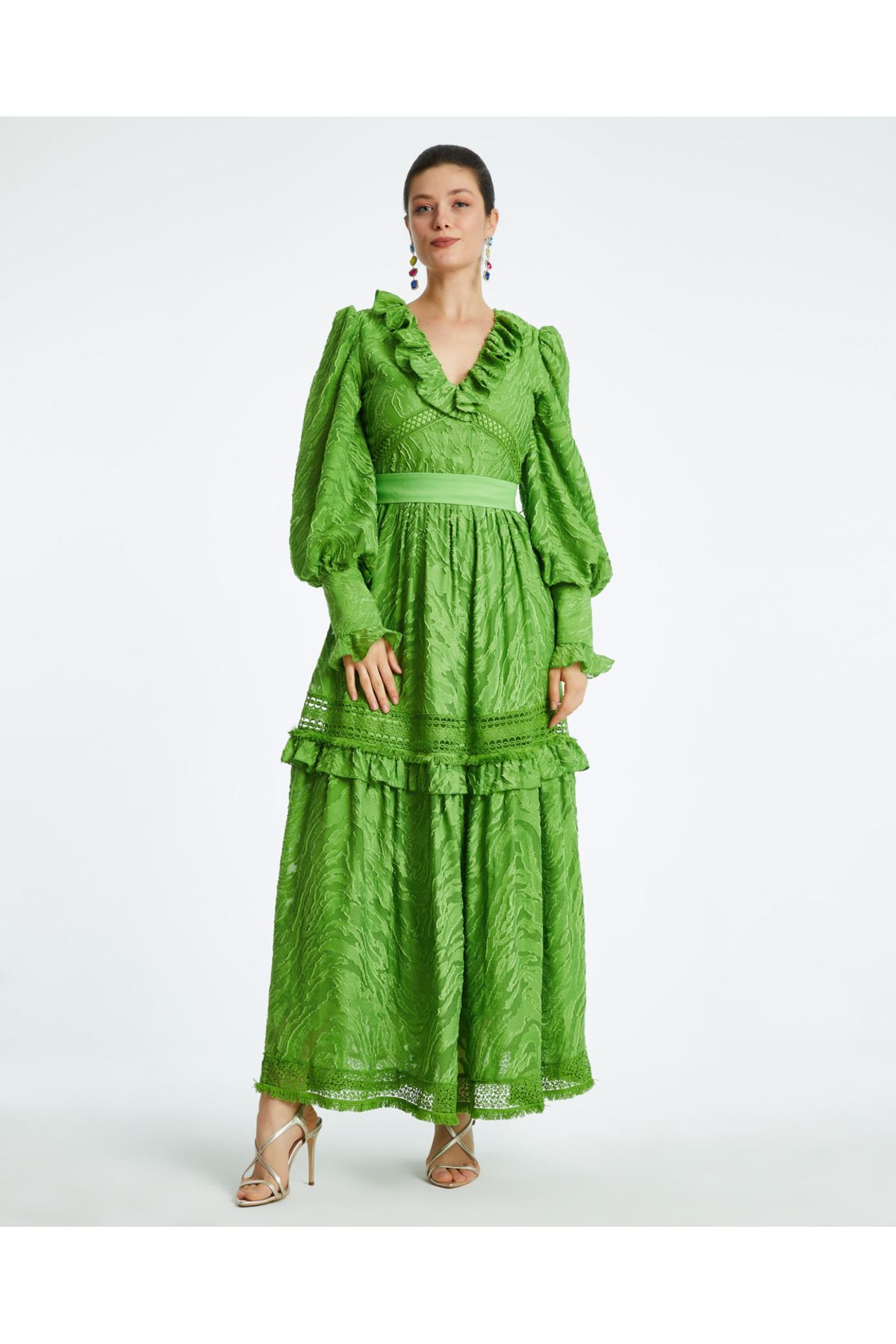 Serpil Serpil Kadın Yeşil Elbise 38411