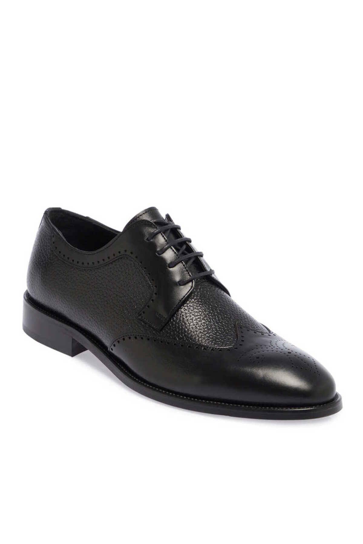 Tergan Siyah Deri Erkek Klasik Ayakkabı - E24I1AY56885-A43