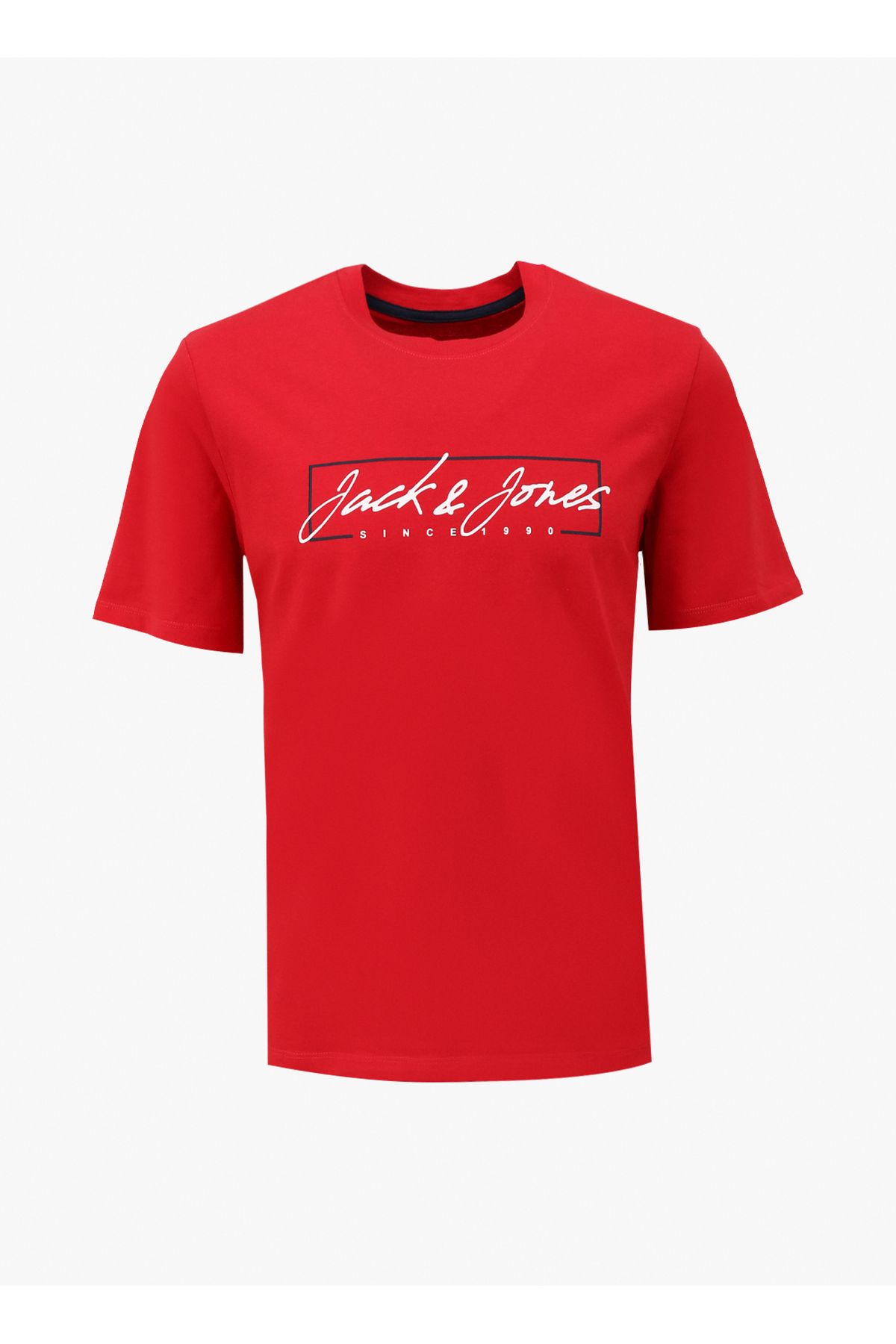 Jack & Jones Bisiklet Yaka Kırmızı Erkek T-Shirt JJZURI TEE SS CREW NECK LN