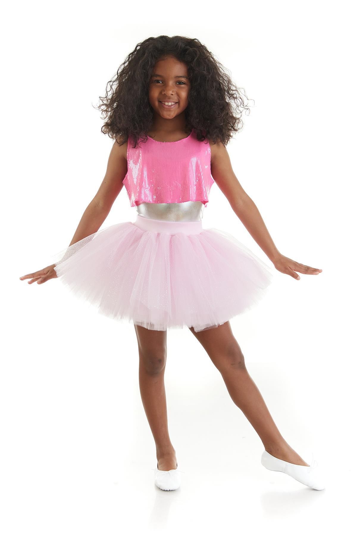 Tameris Kostüm Kız Çocuk Pembe Hip Hop Dans Kostümü - 23 Nisan Kıyafetleri