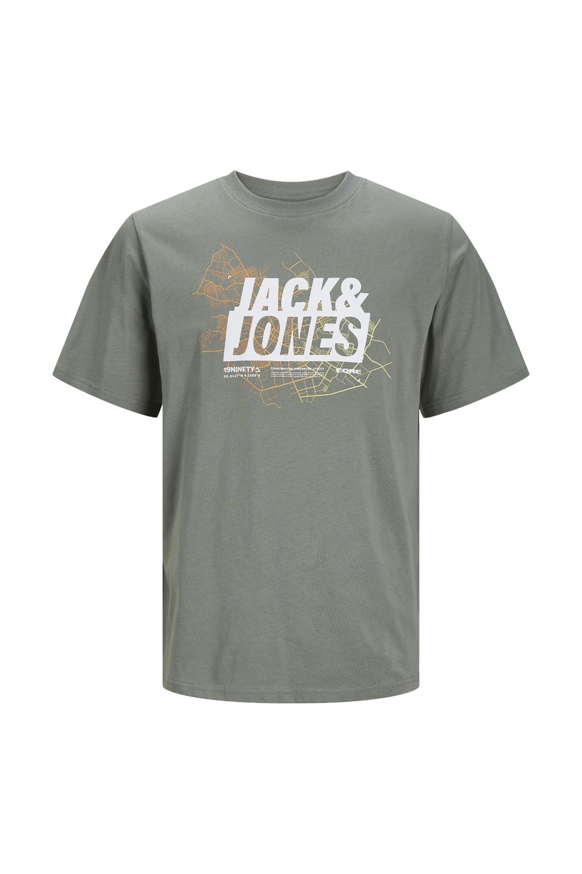 Jack & Jones Yuvarlak Yaka Haki Erkek T-shirt Jcomap Logo Tee Ss Crew Neck Pls