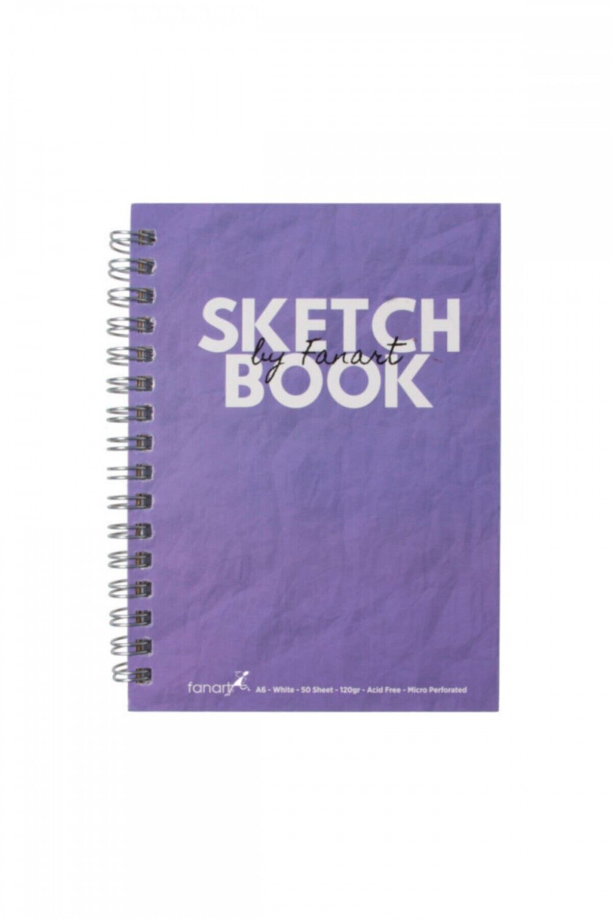 Fanart Sketch Book A6 Spiralli Beyaz Kağıt Mor Kapak 120gr 50yp