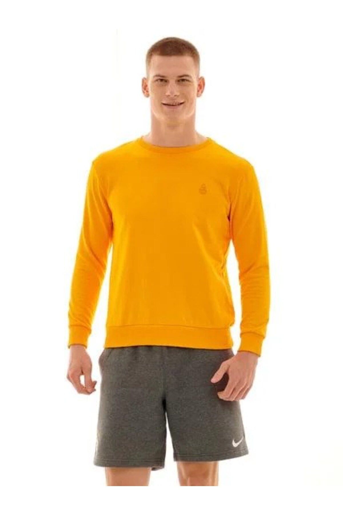 Galatasaray Lisanslı Erkek Basic Sarı Sweatshirt Icardi Ahşap Kutulu