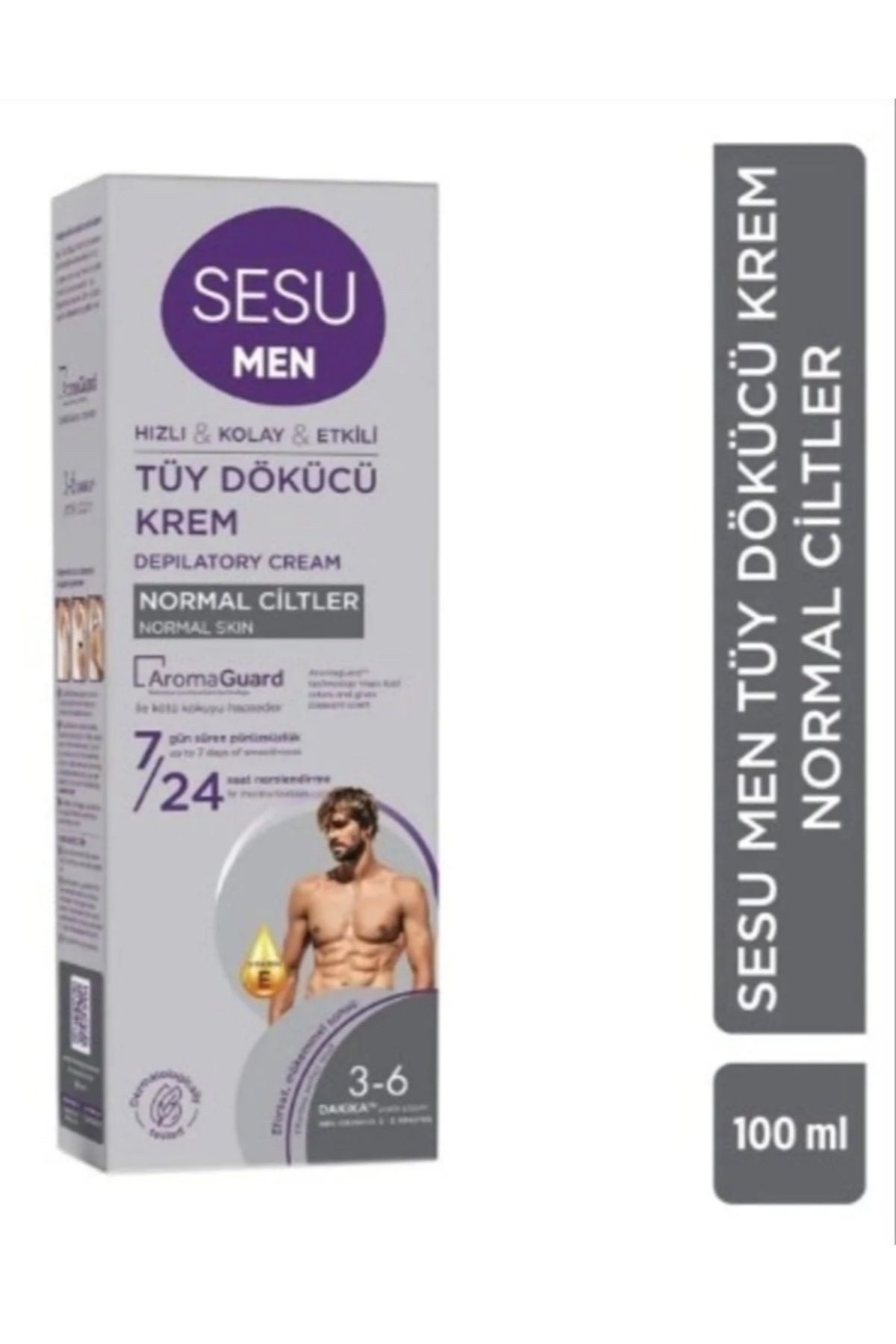 Sesu ERKEK tüy dökücü krem 100 ml NORMAL ciltler