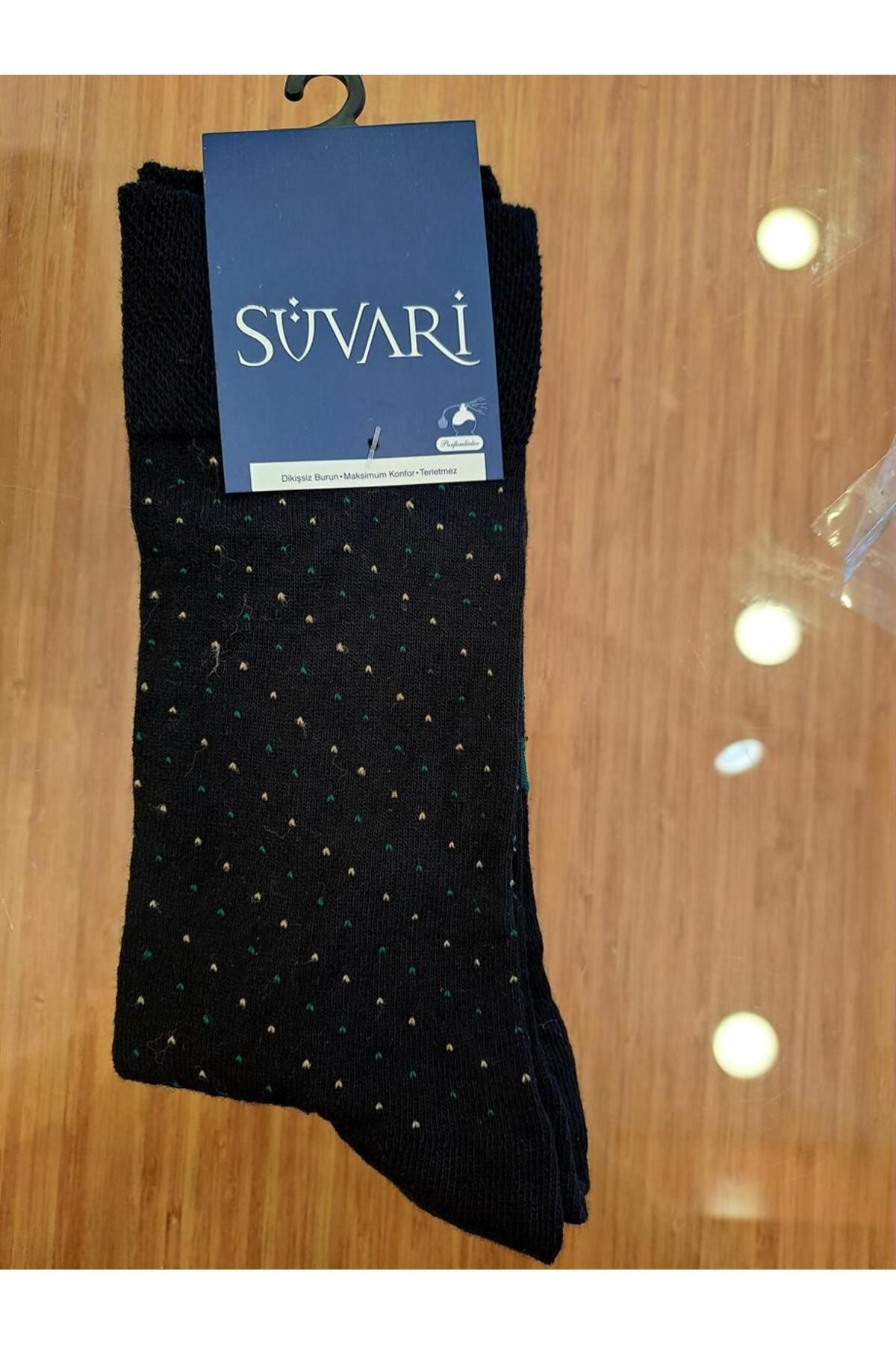 SÜVARİ Süvari Dikişsiz Burun Siyah Desenli Çorap