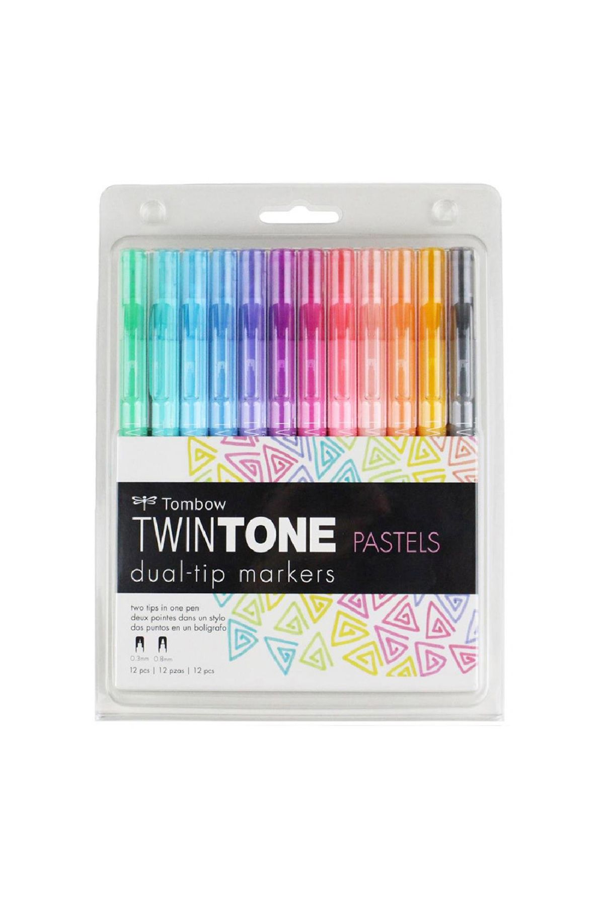 Tombow Twintone Çift Uçlu Kalem 12`li Pastel Renkler