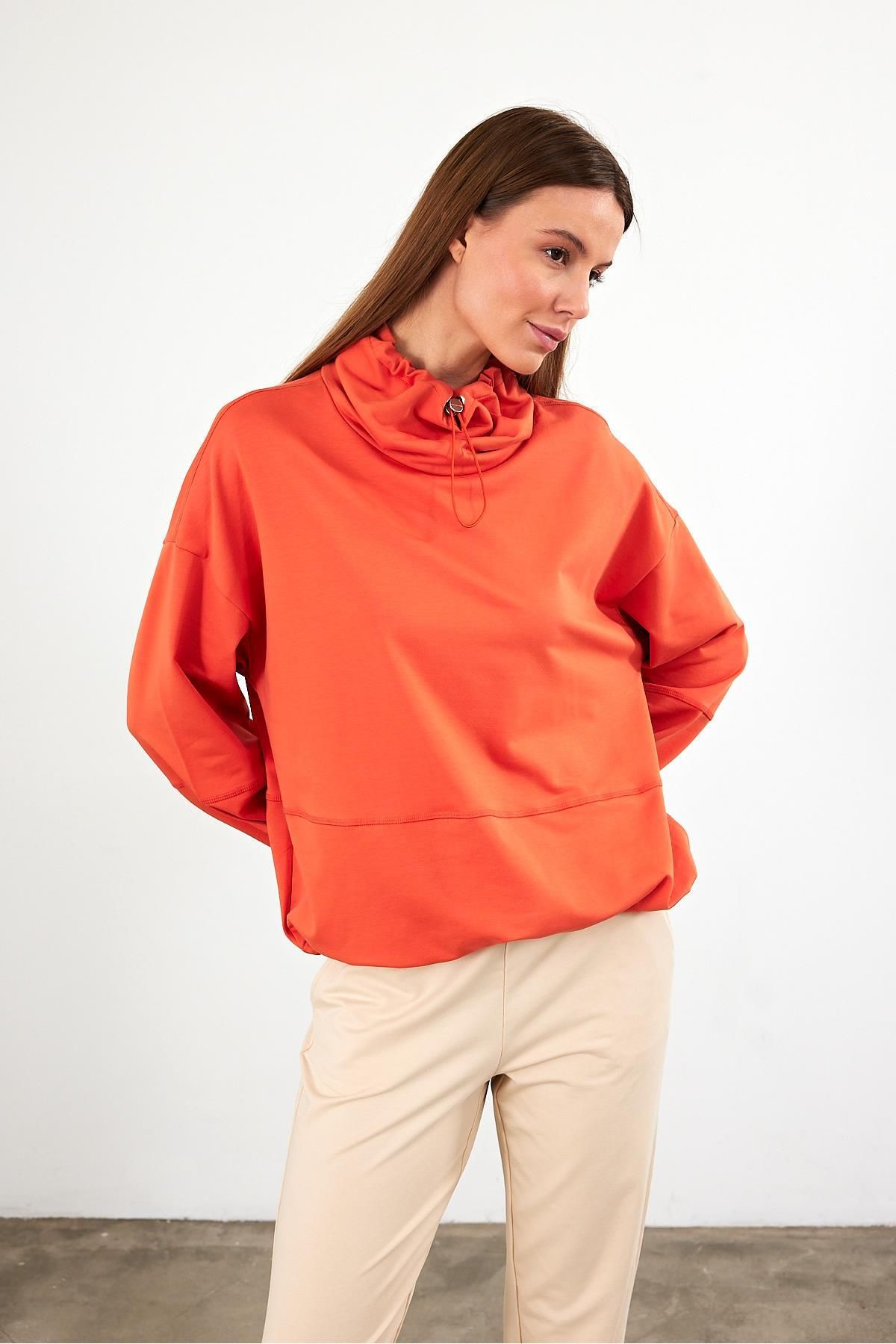VENA Kadın Norah Terracotta Yakası Detaylı Regular Fit Sweatshirt