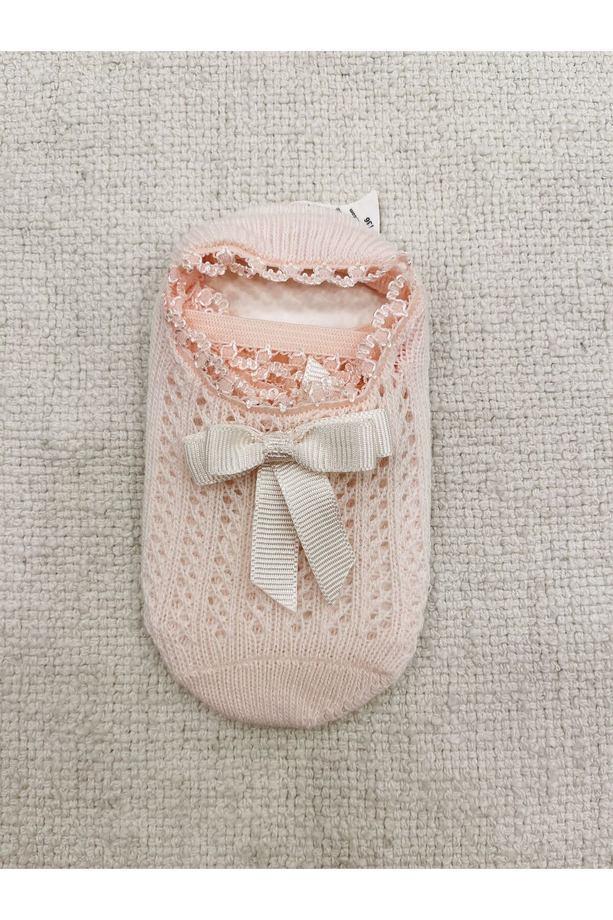 Katamino kız bebek babet çorap file fiyonk detaylı