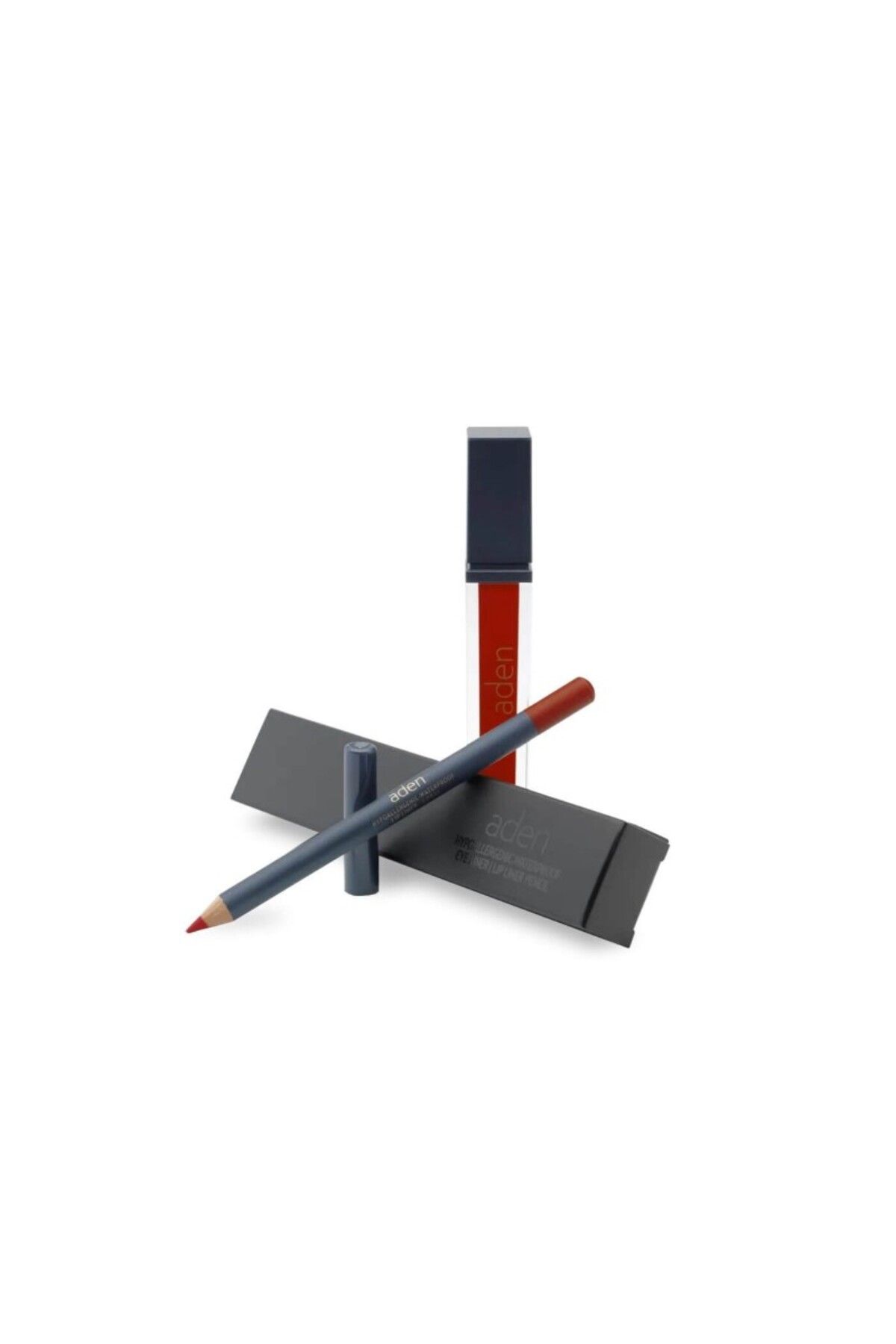 Aden Liquid Lipstick + Lipliner Pencil Set ( 21 Coral )