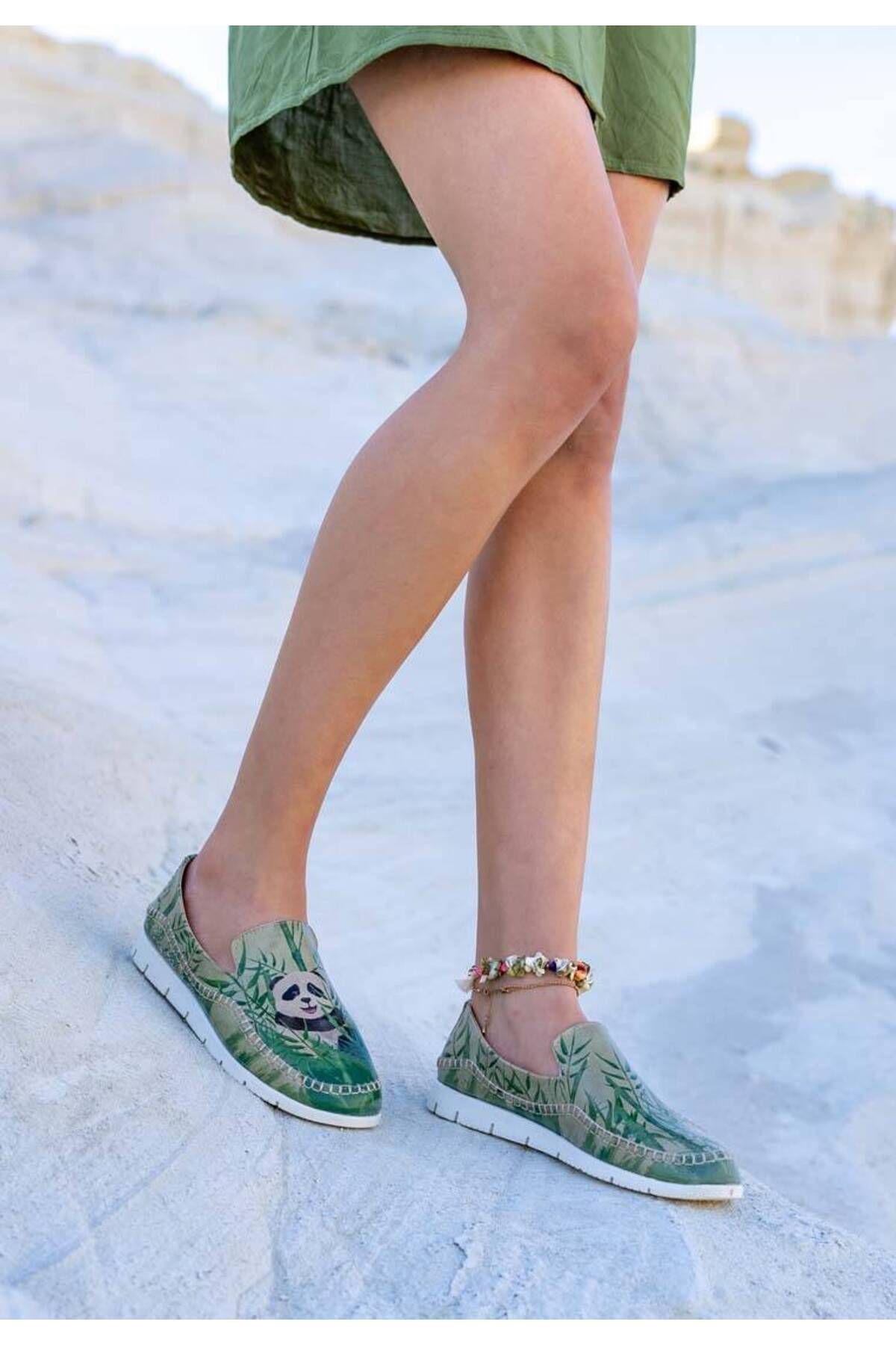 Dogo Kadın Vegan Deri Yeşil Günlük Ayakkabı - Bamboo Lover Tasarım