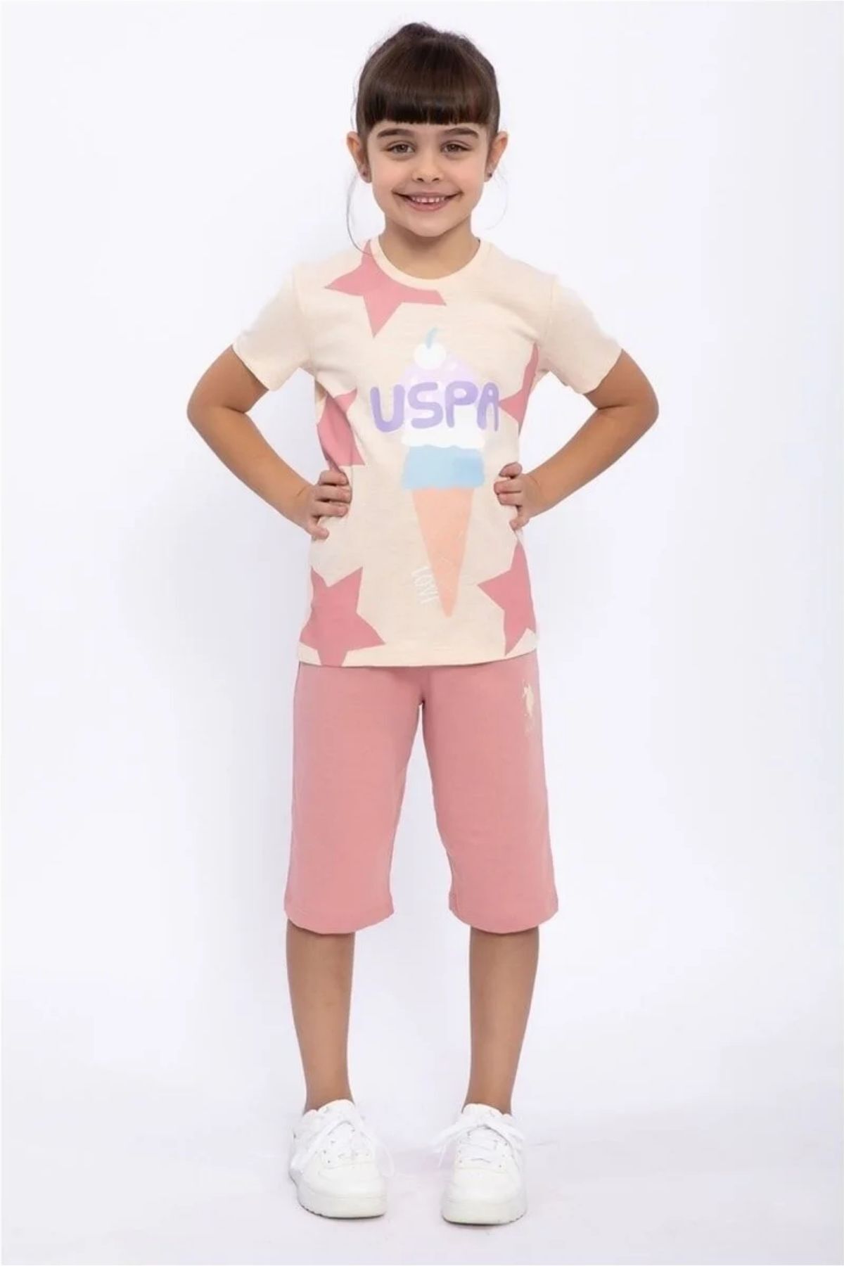 U.S. Polo Assn. Us Polo Assn Kısa Kollu Kız Çocuk Pijama Takımı