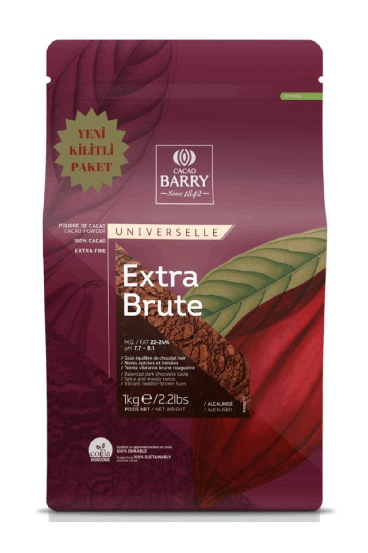 Callebaut Extra Brute Toz Kakao (%100) (1 KG)
