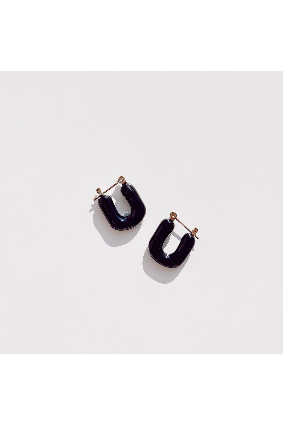 Boise Atelier Mini Black Steel Earring | Çelik Küpe