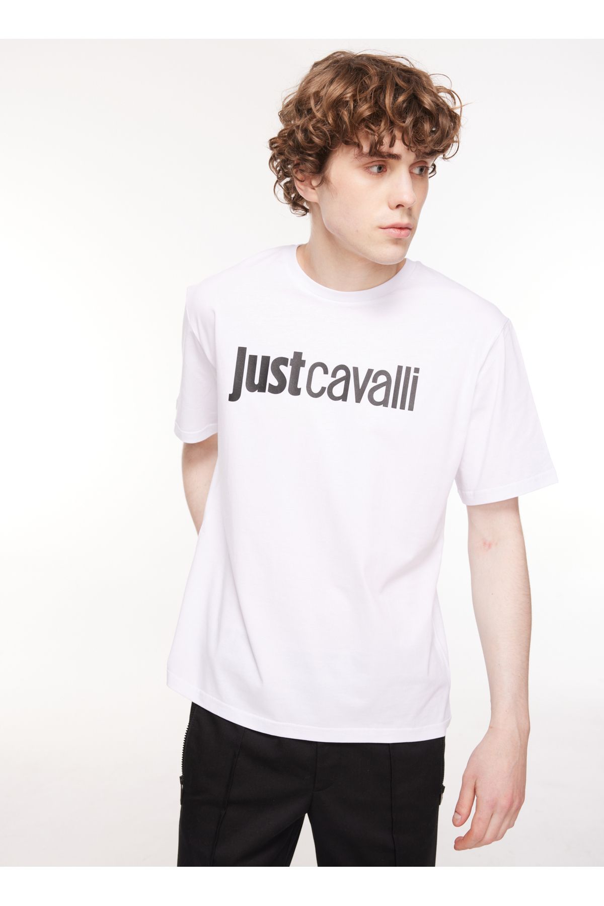 Just Cavalli Bisiklet Yaka Beyaz Erkek T-shirt 75oaht00