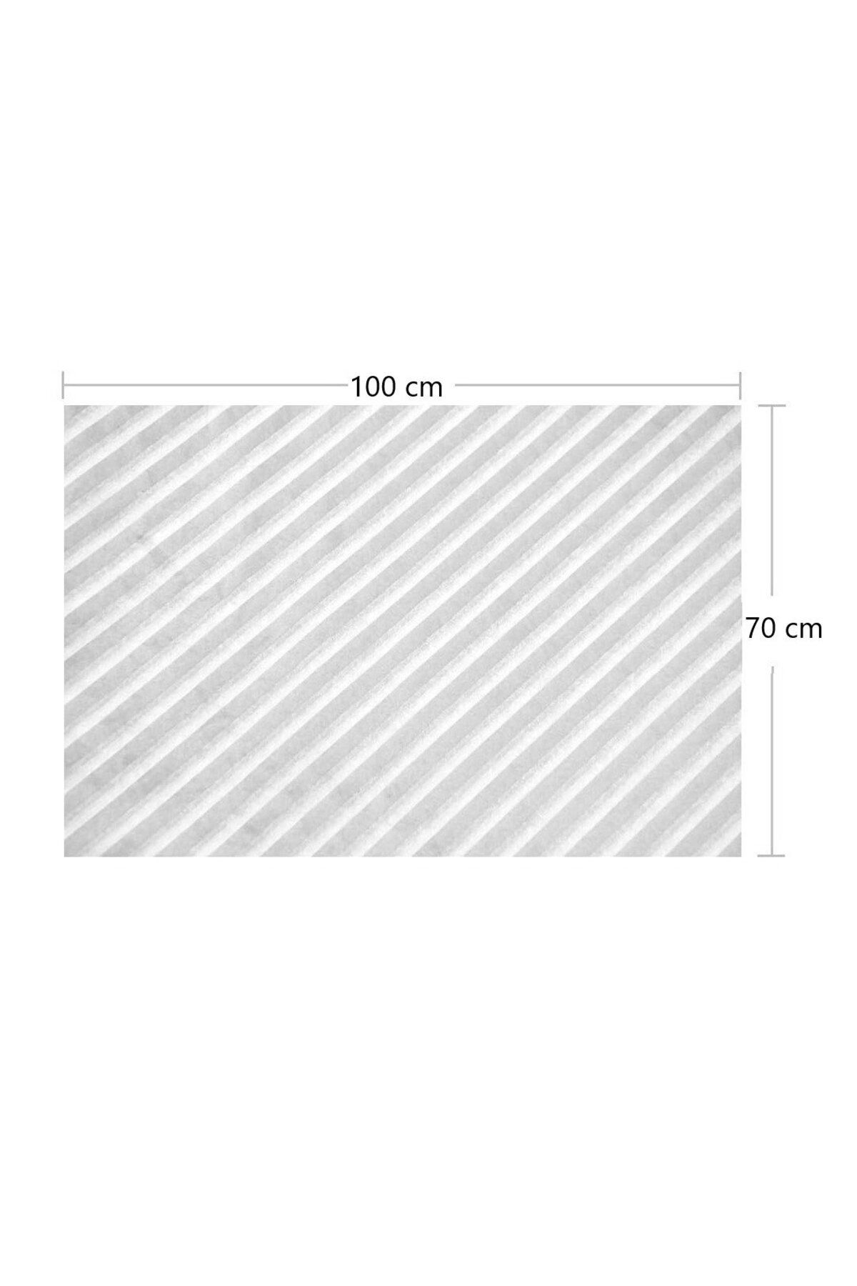 roco paper Ambalaj Kağıdı Beyaz Gümüş Verev Çizgili 40gr 70x100cm 10'lu Paket