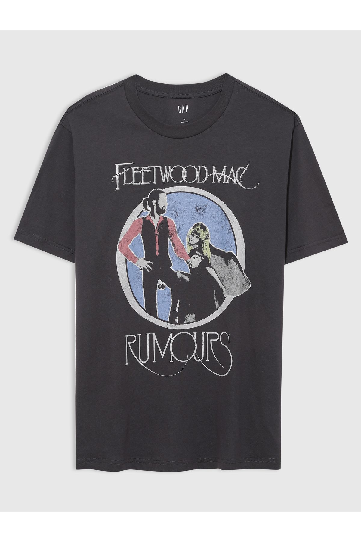 GAP Erkek Koyu Gri Fleetwood Mac Grafikli T-Shirt