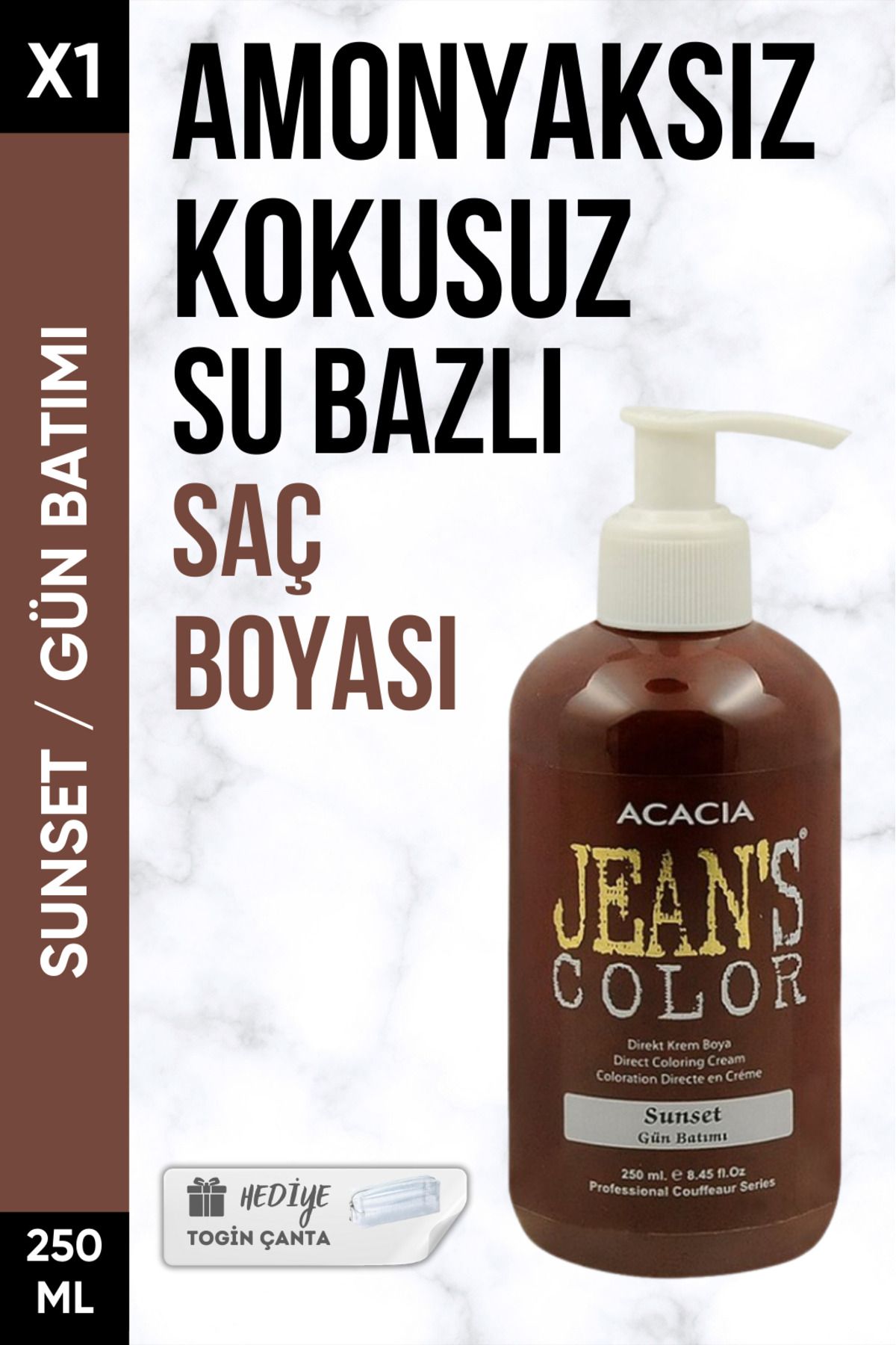 Acacia Amonyaksız Gün Batımı Renkli Saç Boyası 250 ml X1 Adet Togin Çanta Hediye