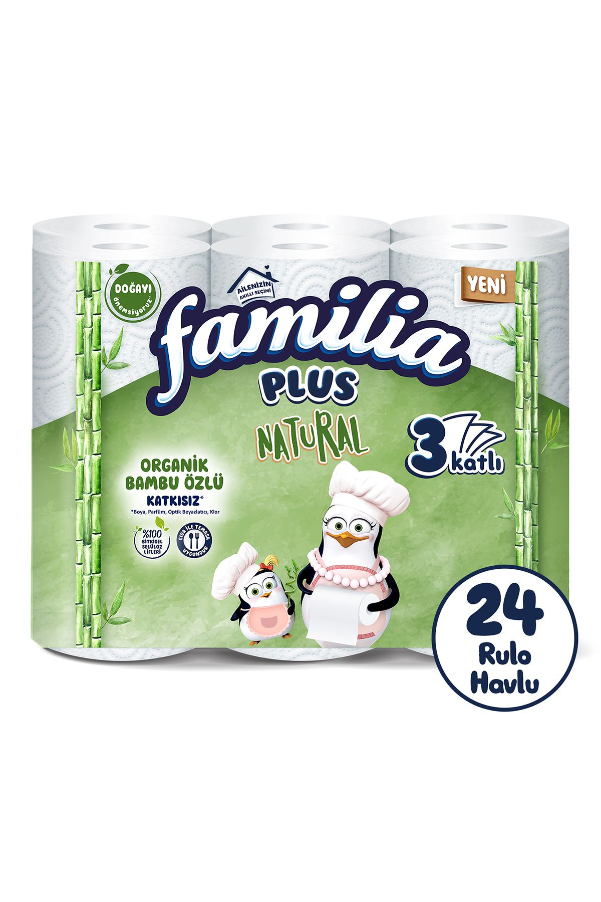 Familia Plus Natural Kağıt Havlu 24 Rulo (6 RULO X 4 PAKET)