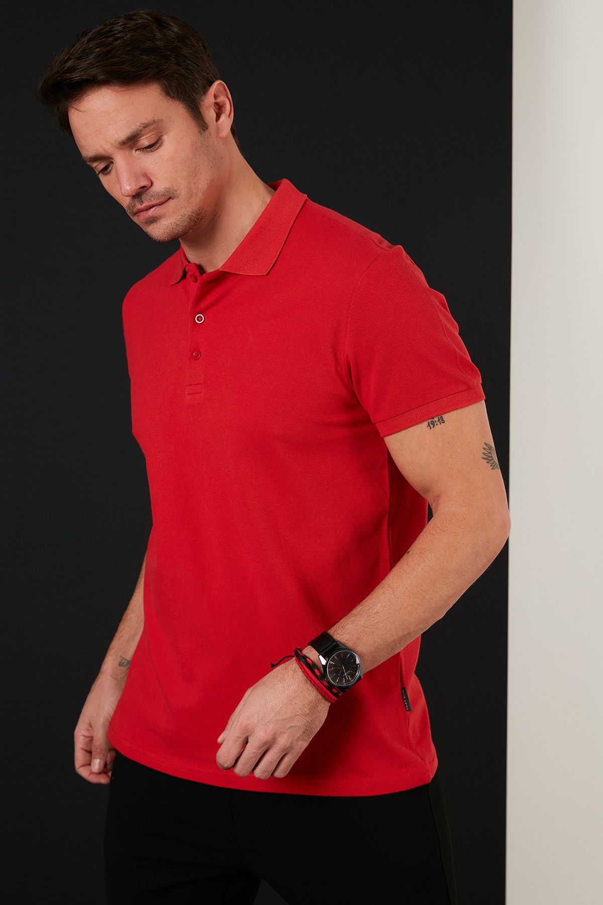 Buratti % 100 Pamuk Regular Fit Düğmeli Polo Yaka T Shirt Erkek Polo Yaka T Shirt 5902127